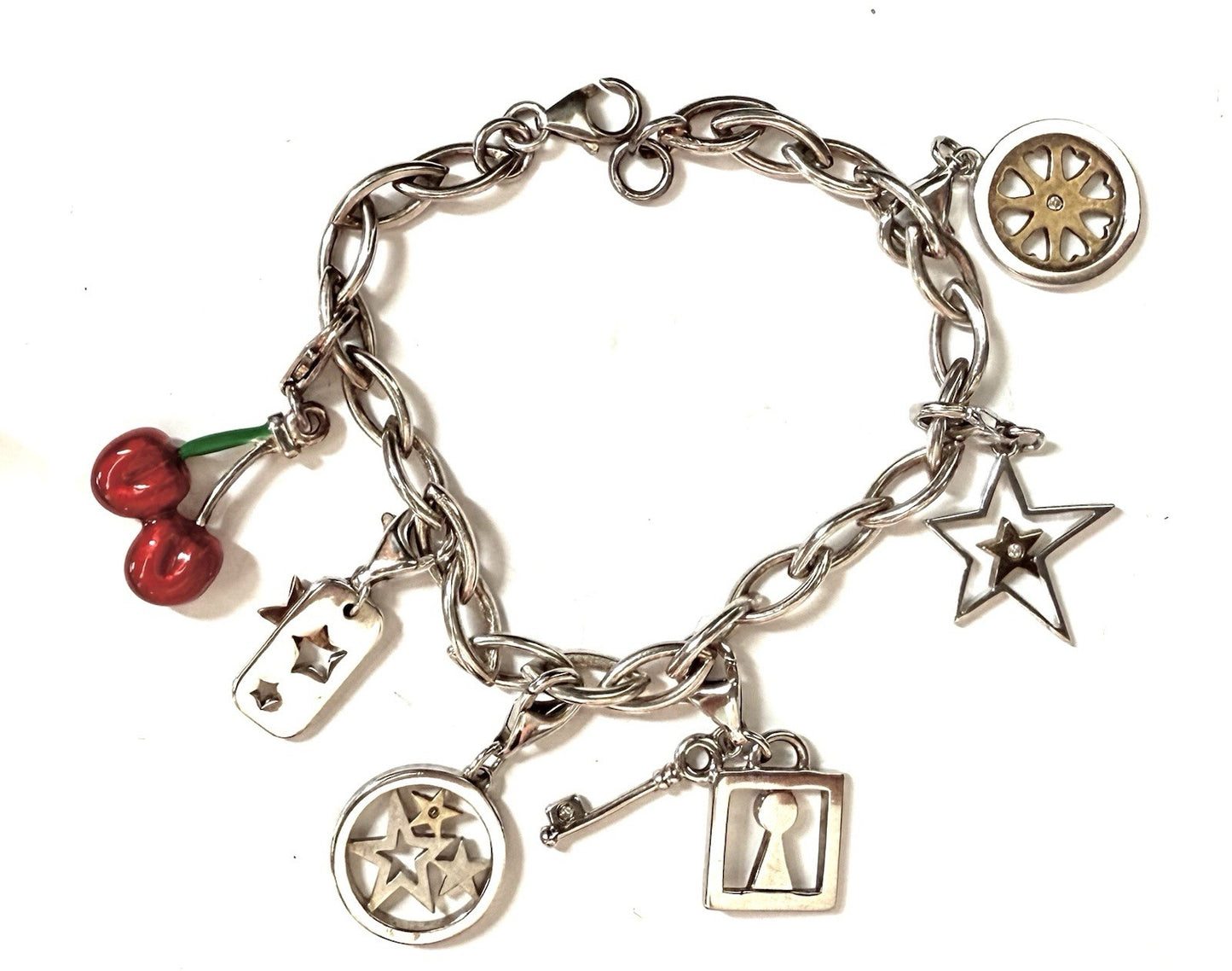 Hot Diamonds 6 Charm Bracelet 925 Silver & Box