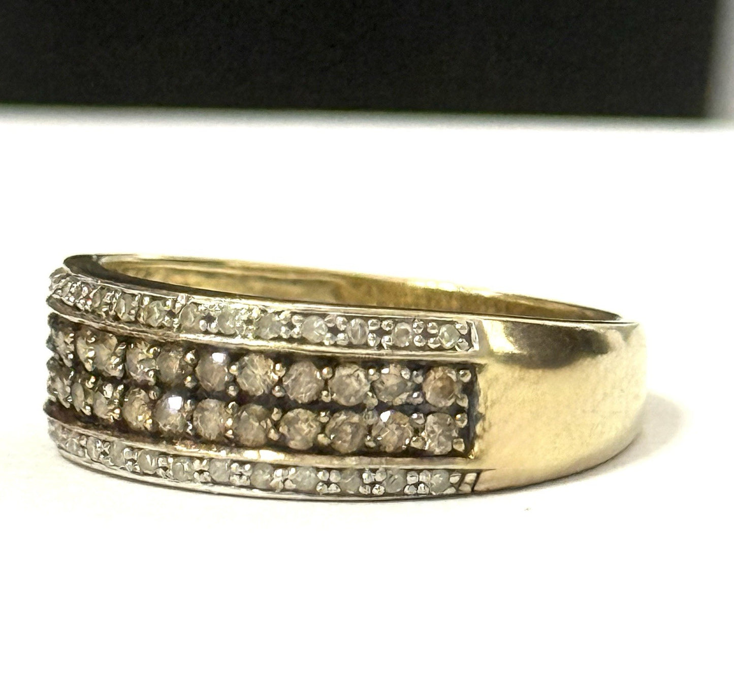 1 Carat Plus Champagne & White Multi Diamond Gold Ring