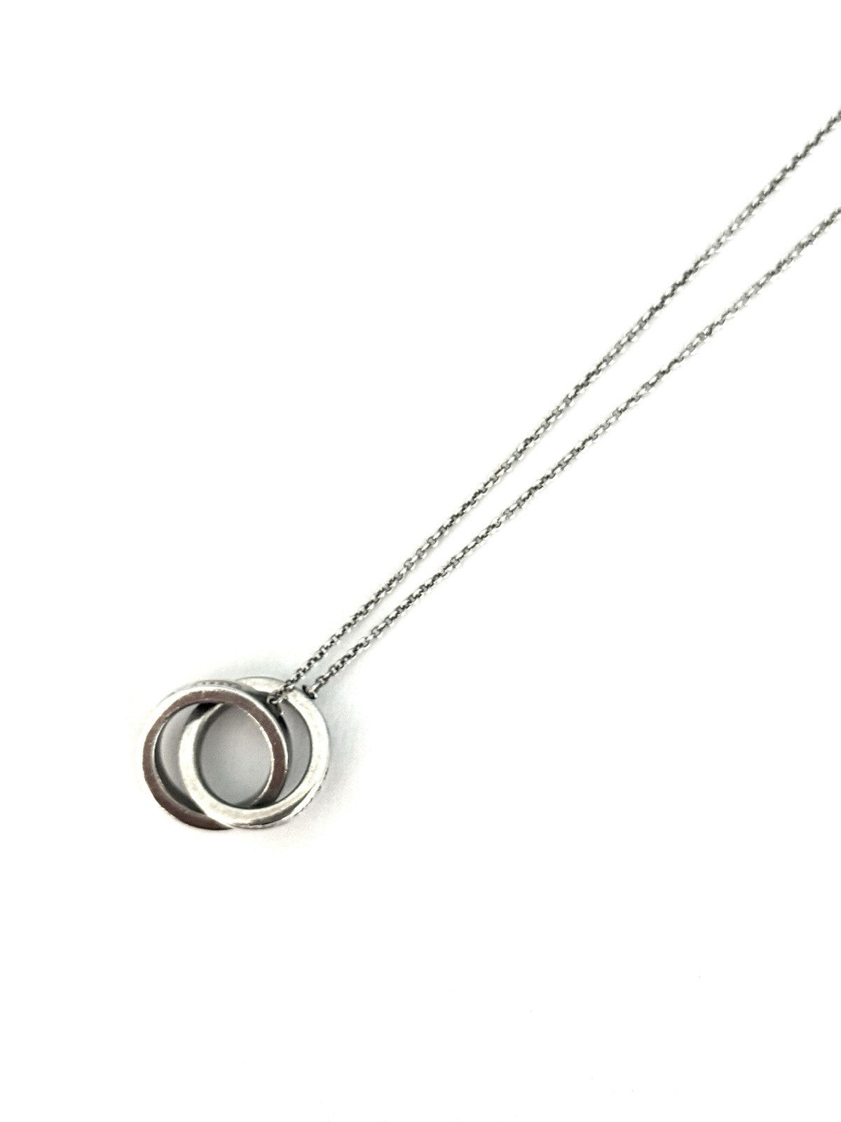 Authentic TIFFANY & Co 1837 Interlocking Circles Necklace Silver 925