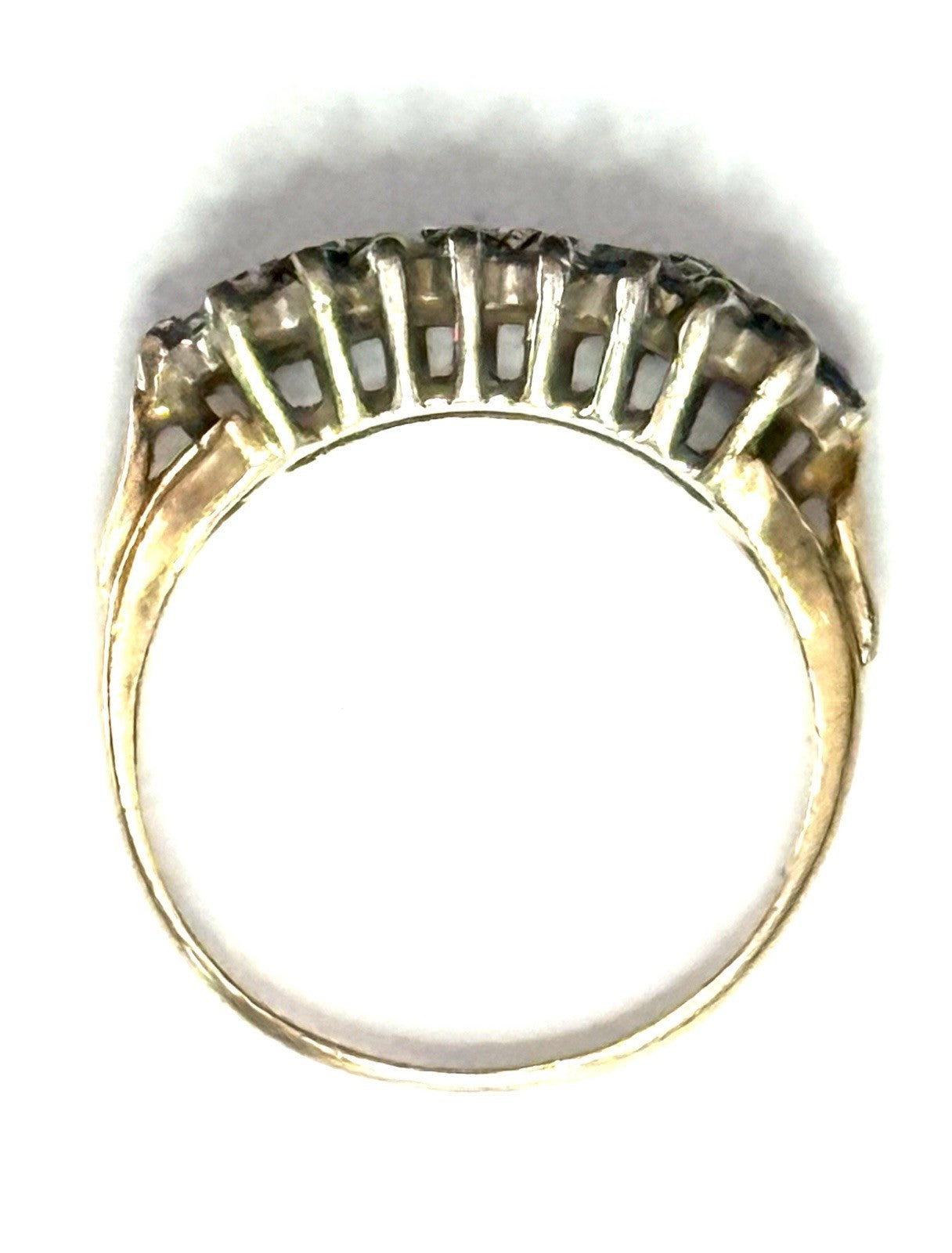 Sparkling Vintage Diamond & Sapphire Cluster Gold Ring