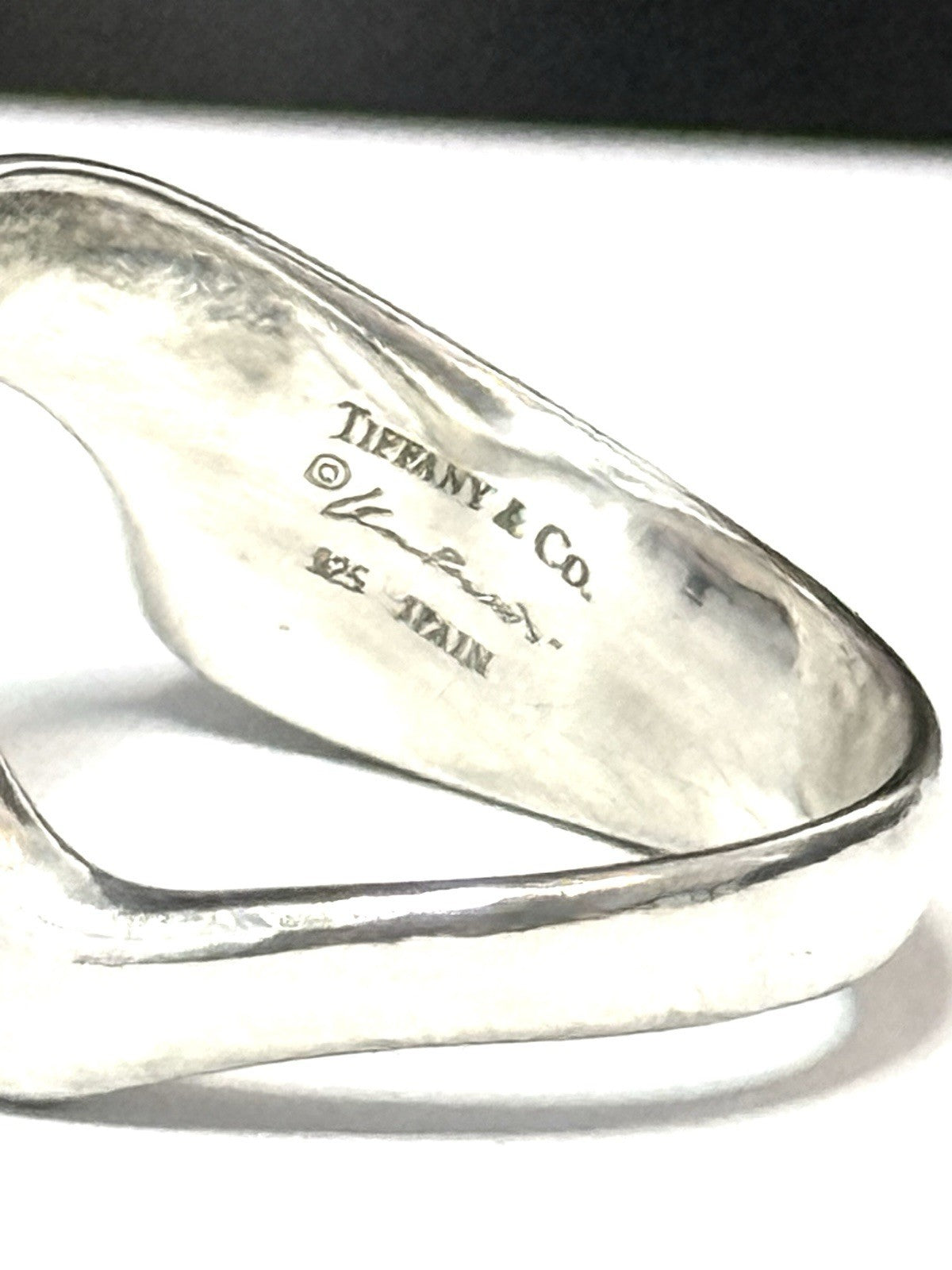 Tiffany & Co. Elsa Peretti Curve Open Heart Ring Size G Sterling Silver 925
