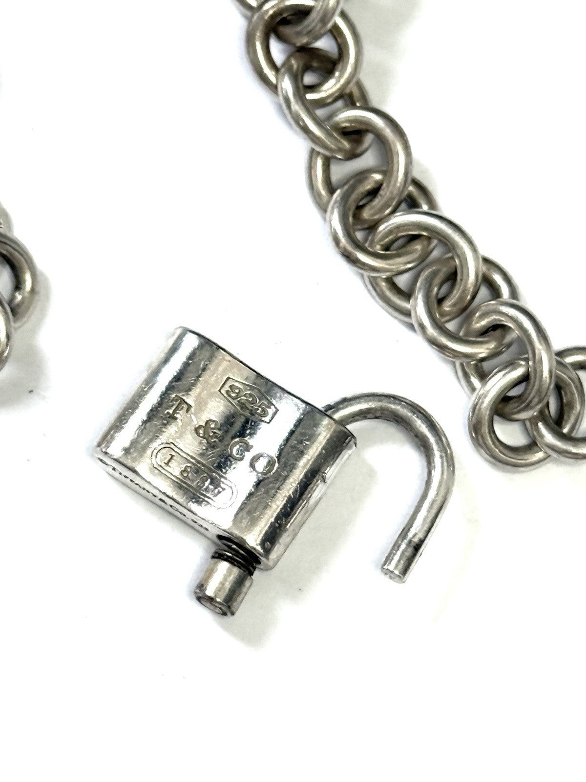 Rare Tiffany & Co Authentic Lock Silver 925 Bracelet 7" Return To Tiffany 1837