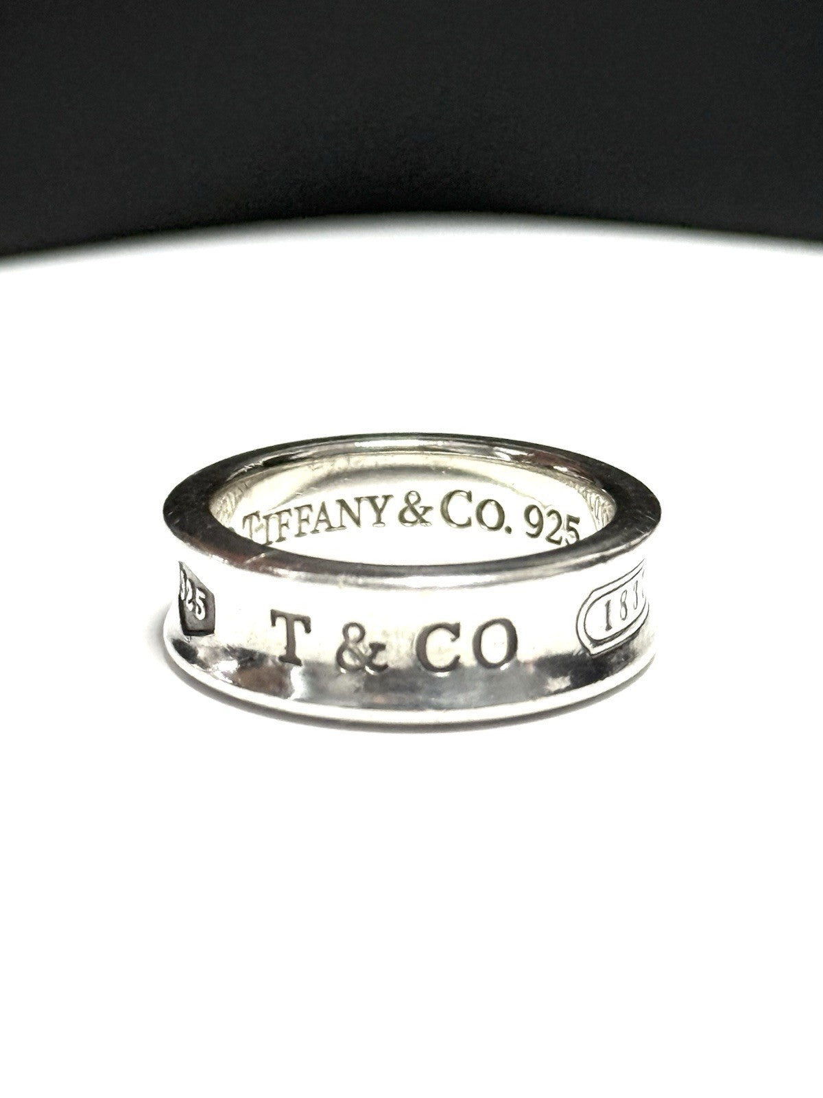 Authentic Tiffany & Co 1837 Ring in Sterling Silver Concave Size M 1/2