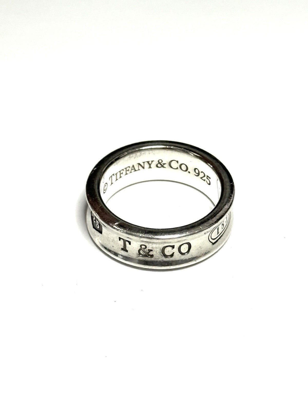 Authentic Tiffany & Co 1837 Ring in Sterling Silver Concave Size M 1/2