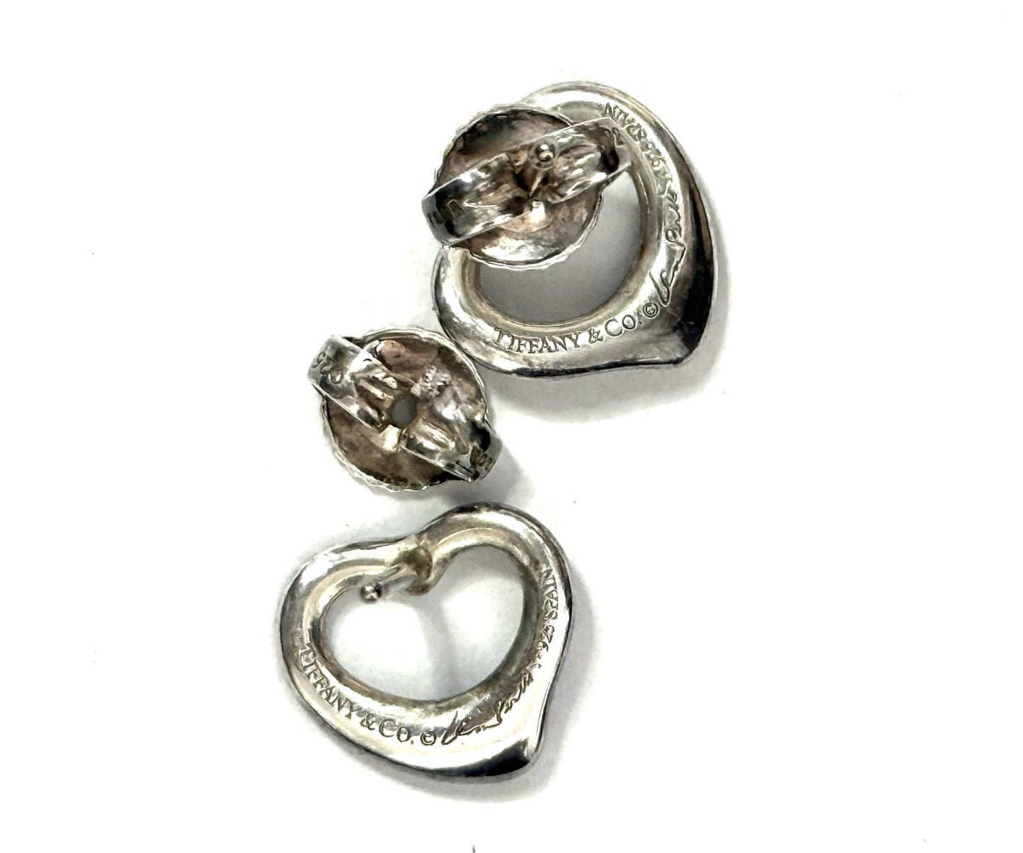 TIFFANY & CO. Elsa Peretti Open Heart Silver Stud Earrings 11mm RRP £430