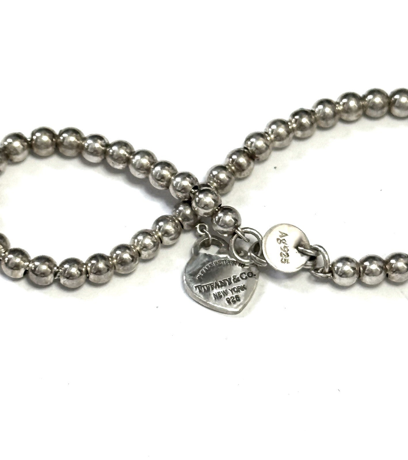 Classic Tiffany Blue Enamel Heart Silver 925 7" Bracelet