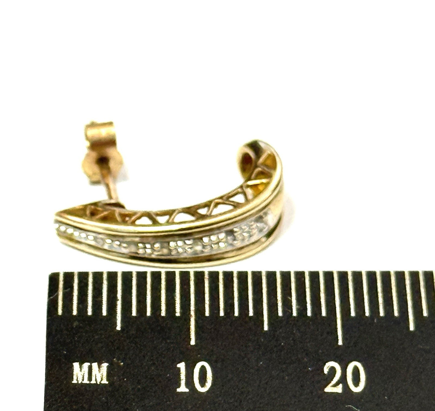Luscious Half Hoop Diamond Gold Earrings