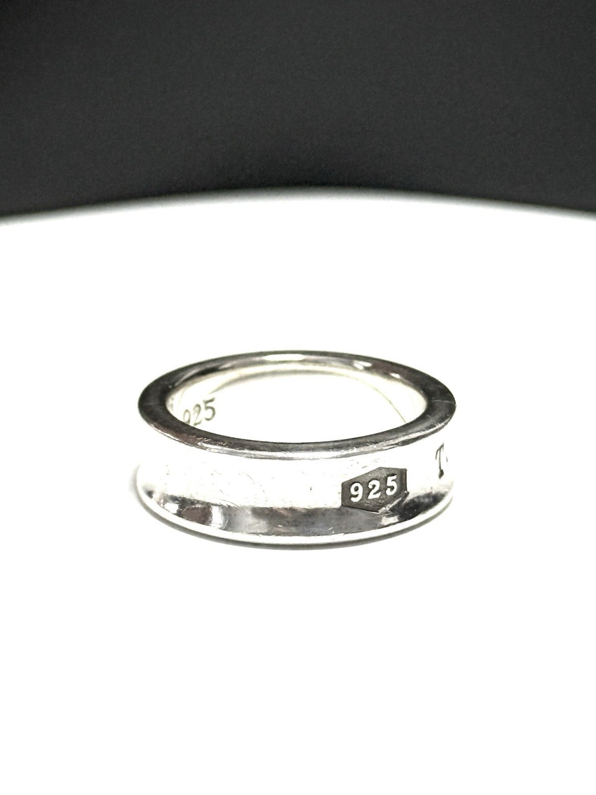 Authentic Tiffany & Co 1837 Ring in Sterling Silver Concave Size M 1/2