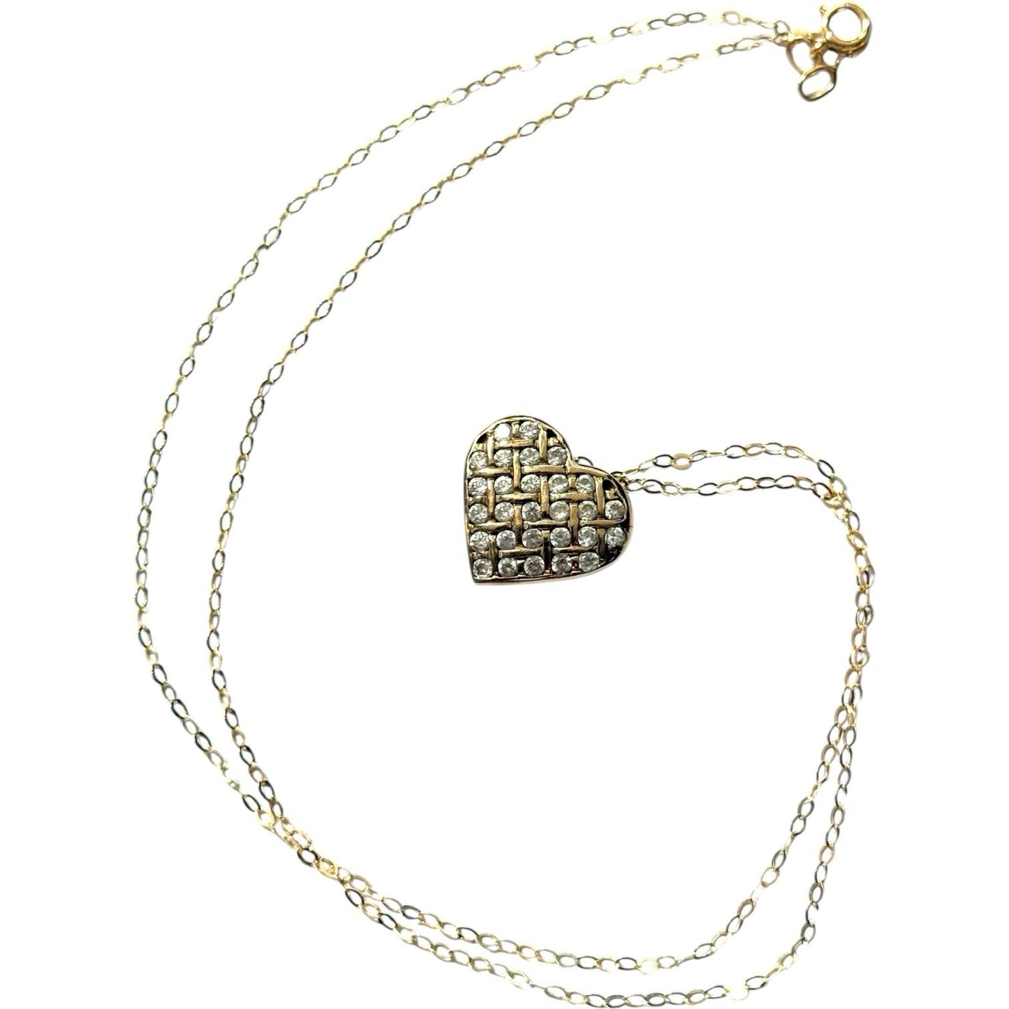 Multi Gem Heart Gold Pendant & Chain