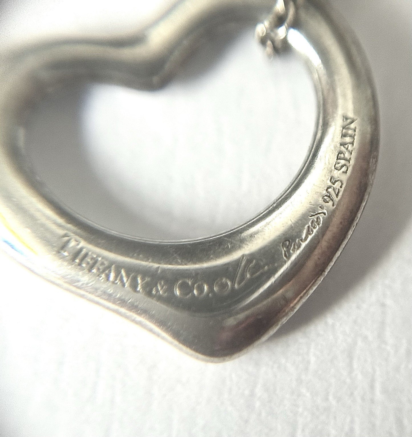 Tiffany & Co. Elsa Peretti Open Heart Pendant Necklace Sterling Silver 925