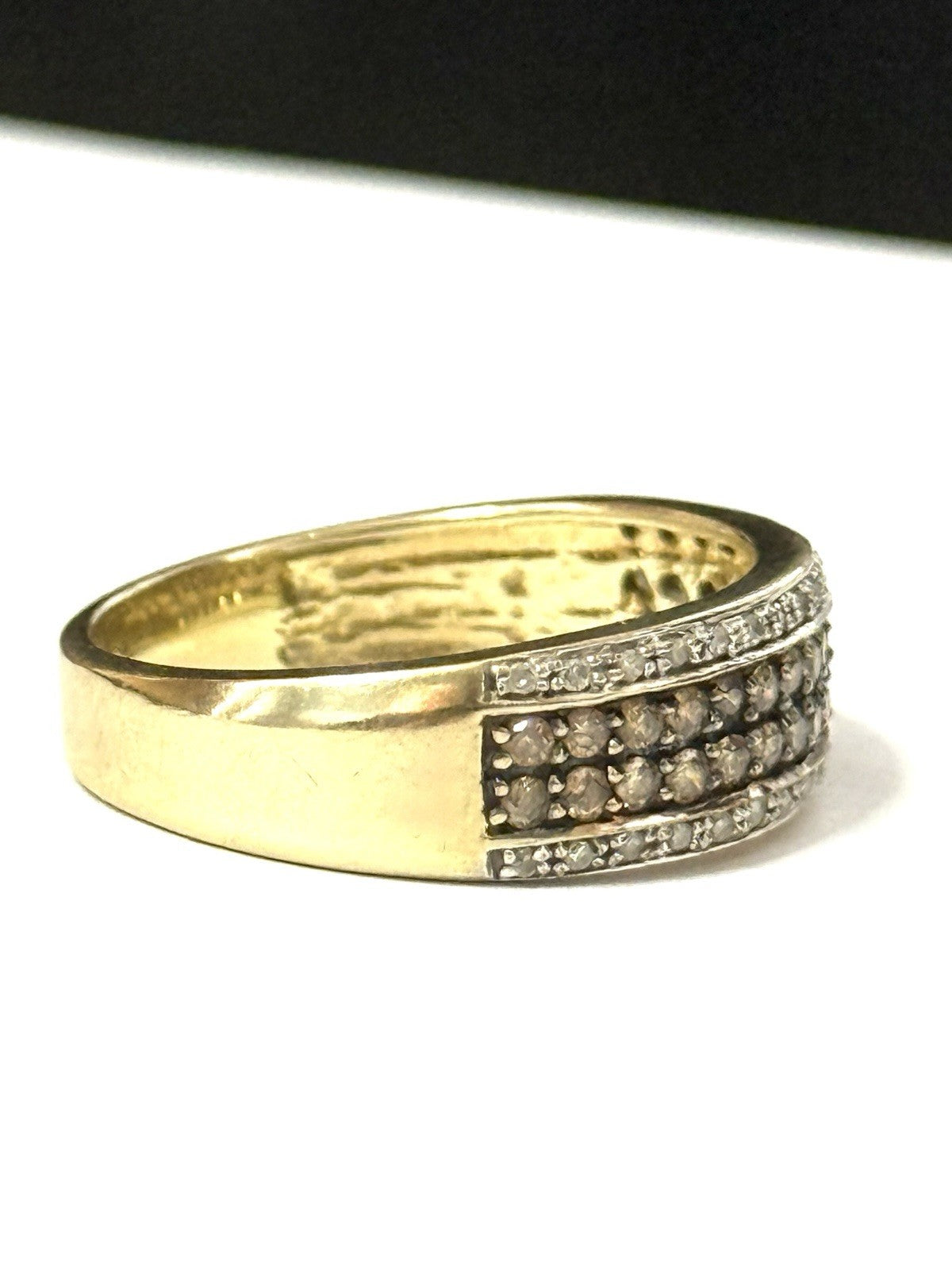 1 Carat Plus Champagne & White Multi Diamond Gold Ring