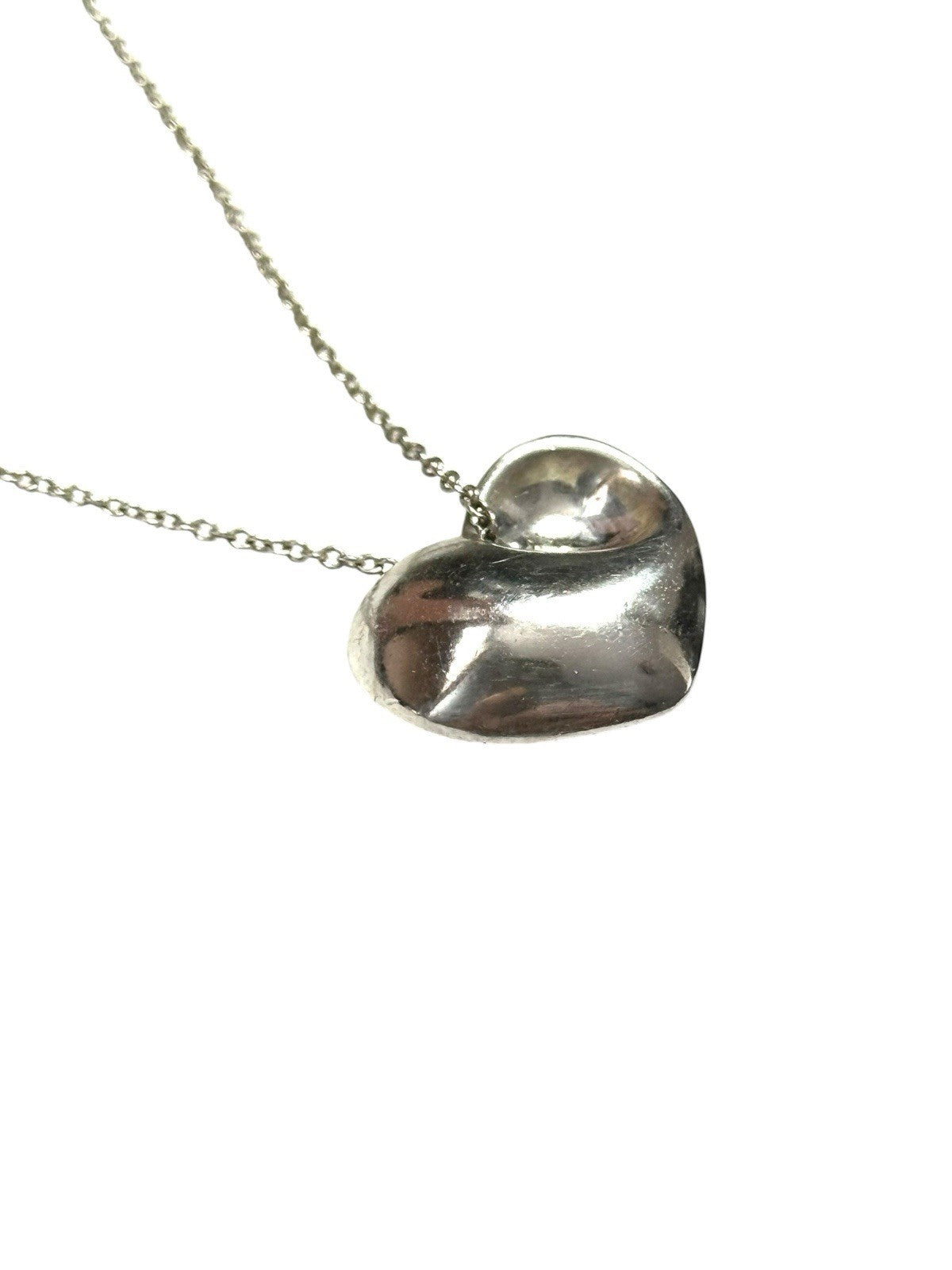 Tiffany and Co Folded Heart Pendant & Chain Authentic