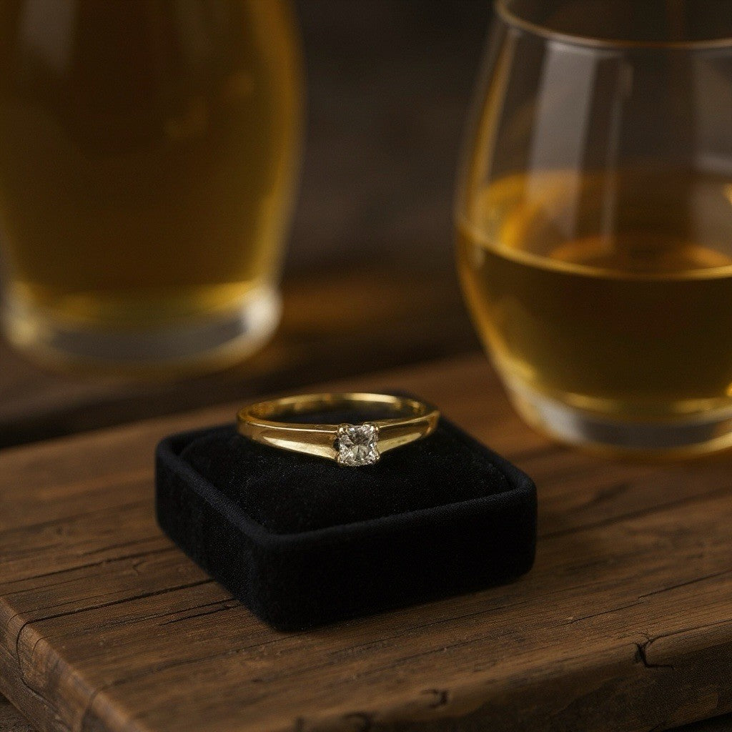 Princess Cut Diamond 0.26ct Solitaire Gold Ring