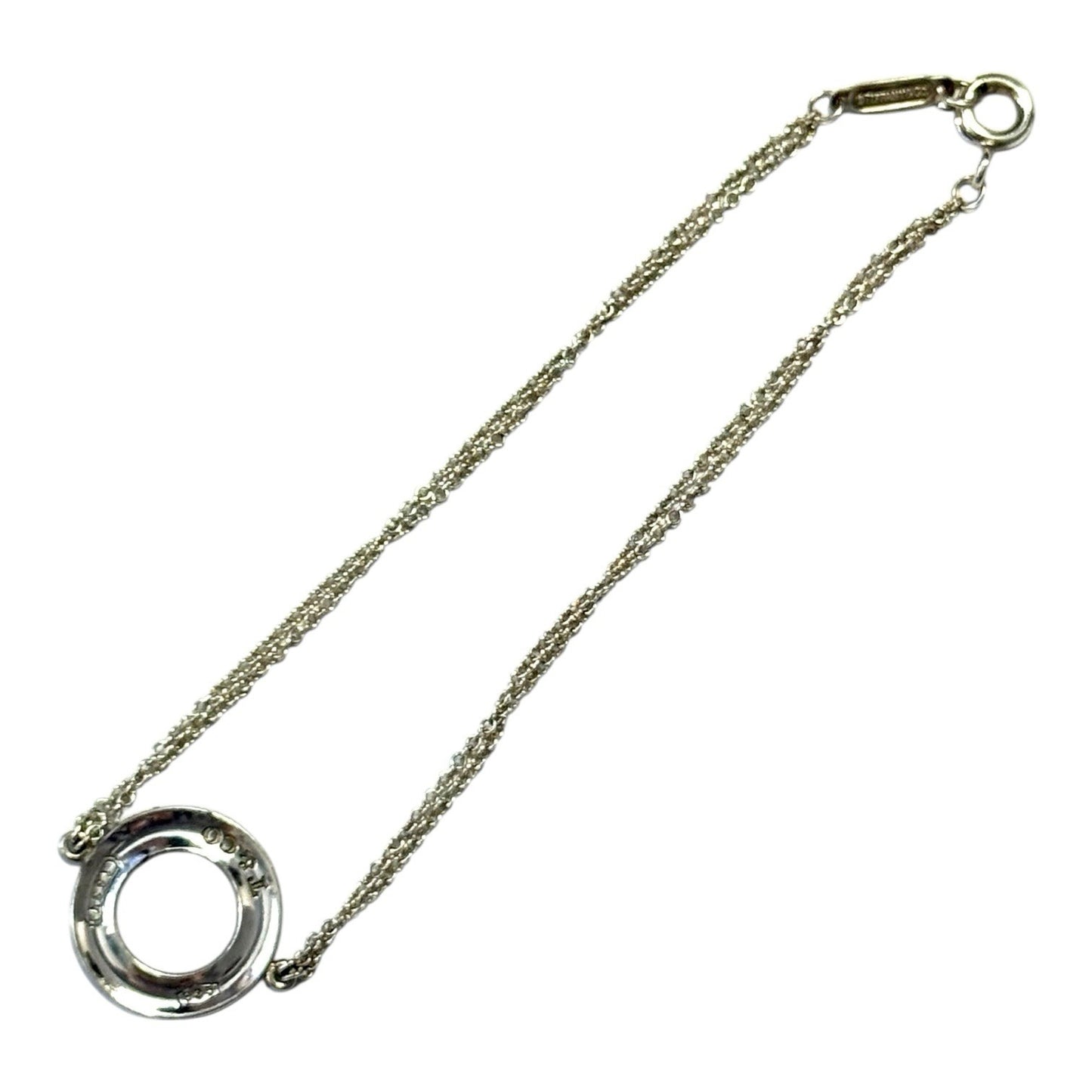Tiffany & Co 1837 Open Circle Disc Bracelet 7" Double Chain