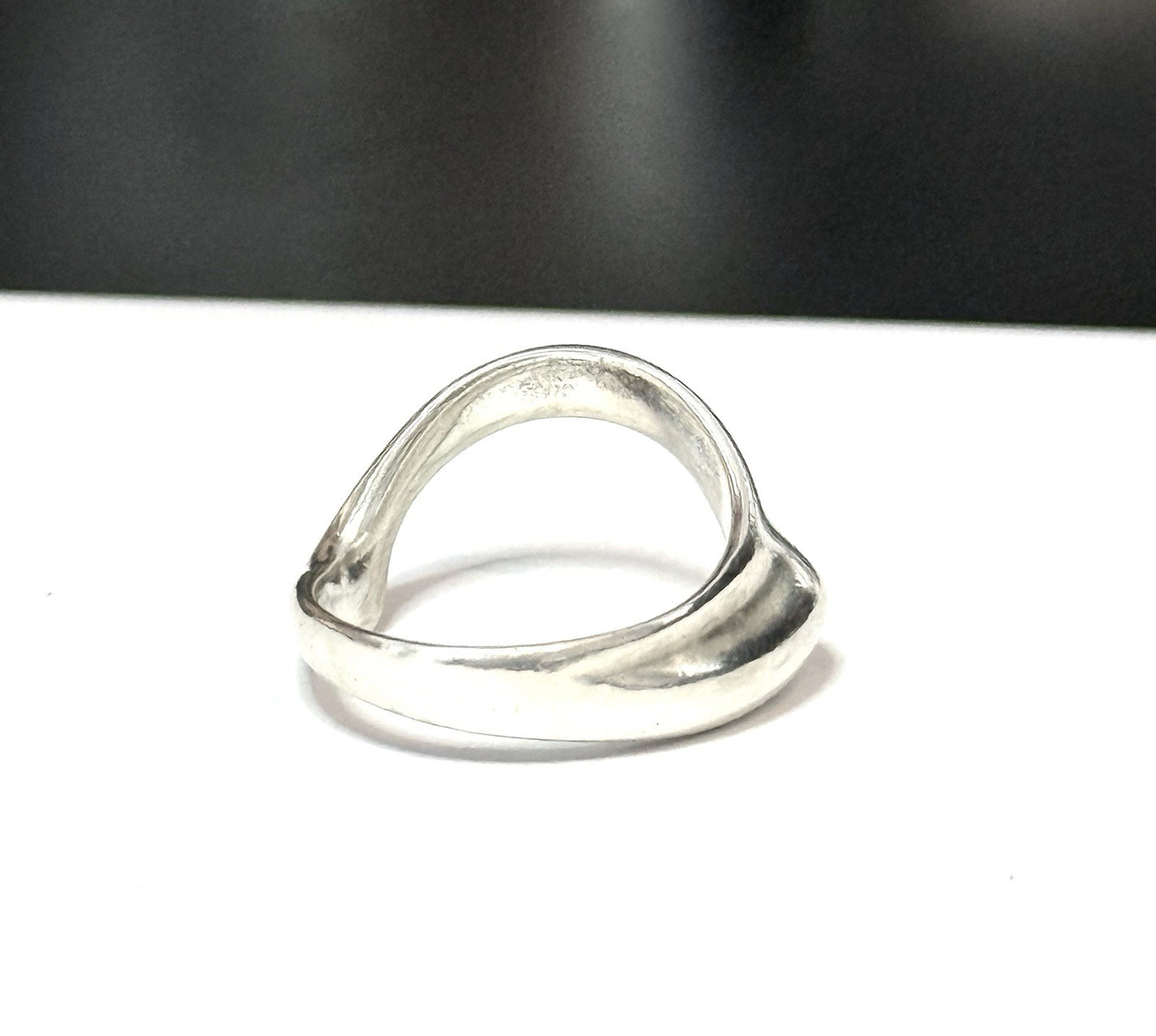 Tiffany & Co. Elsa Peretti Curve Open Heart Ring Size G Sterling Silver 925