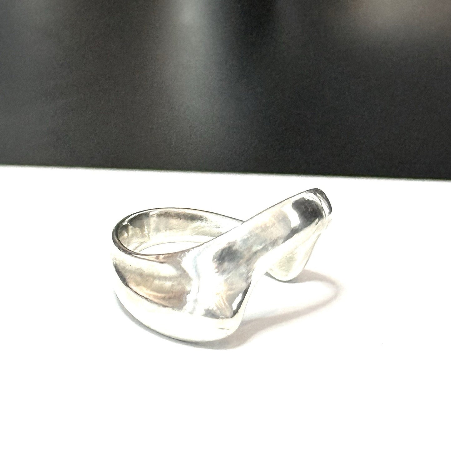 Tiffany & Co. Elsa Peretti Curve Open Heart Ring Size G Sterling Silver 925