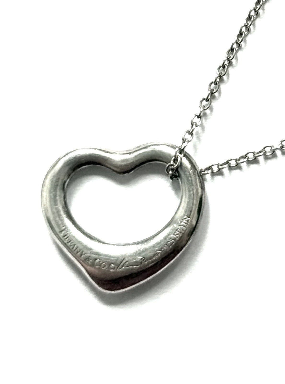 Tiffany & Co. Elsa Peretti Open Heart Pendant Necklace Sterling Silver 925