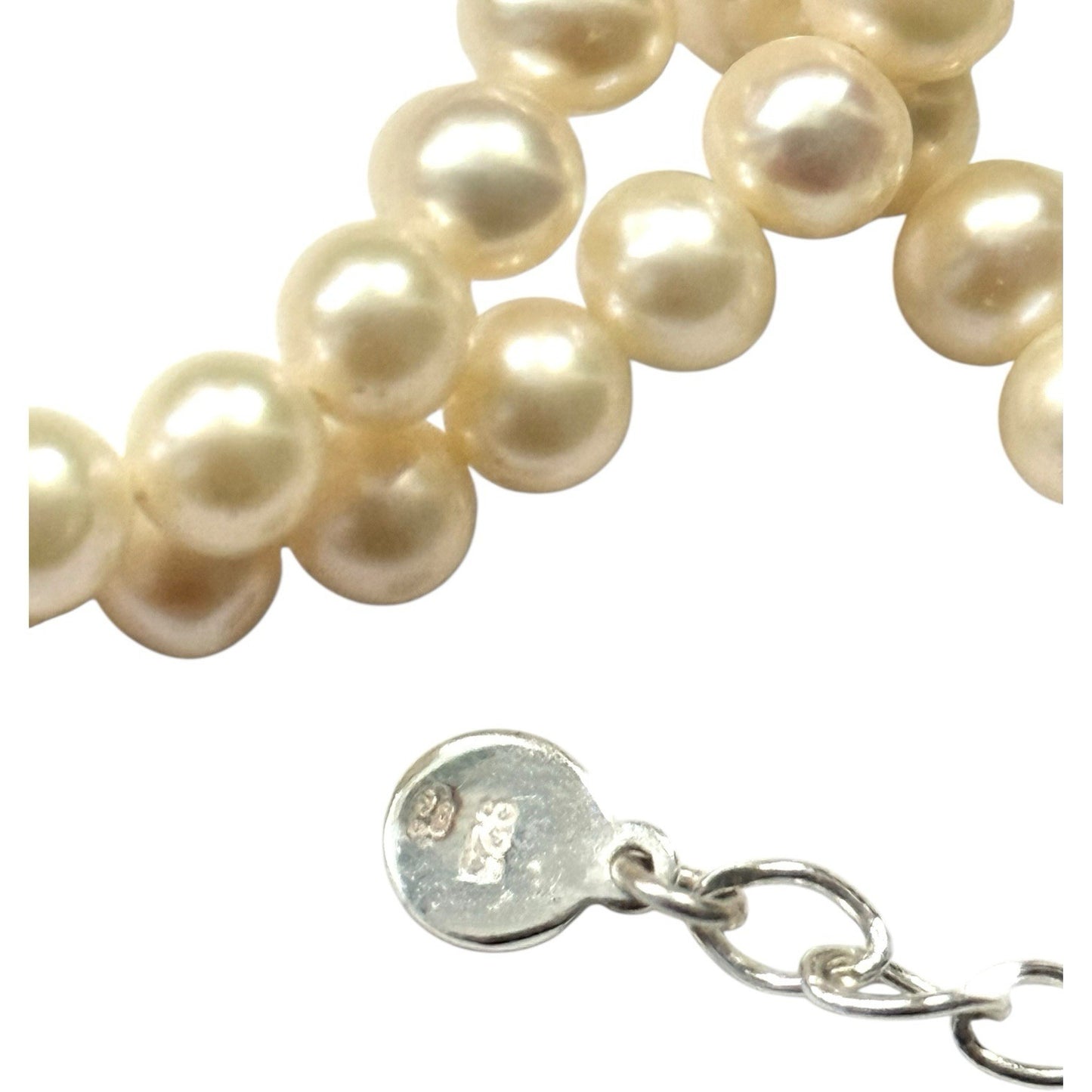 Cultured Pearl & Silver Heart Necklace Hallmarked