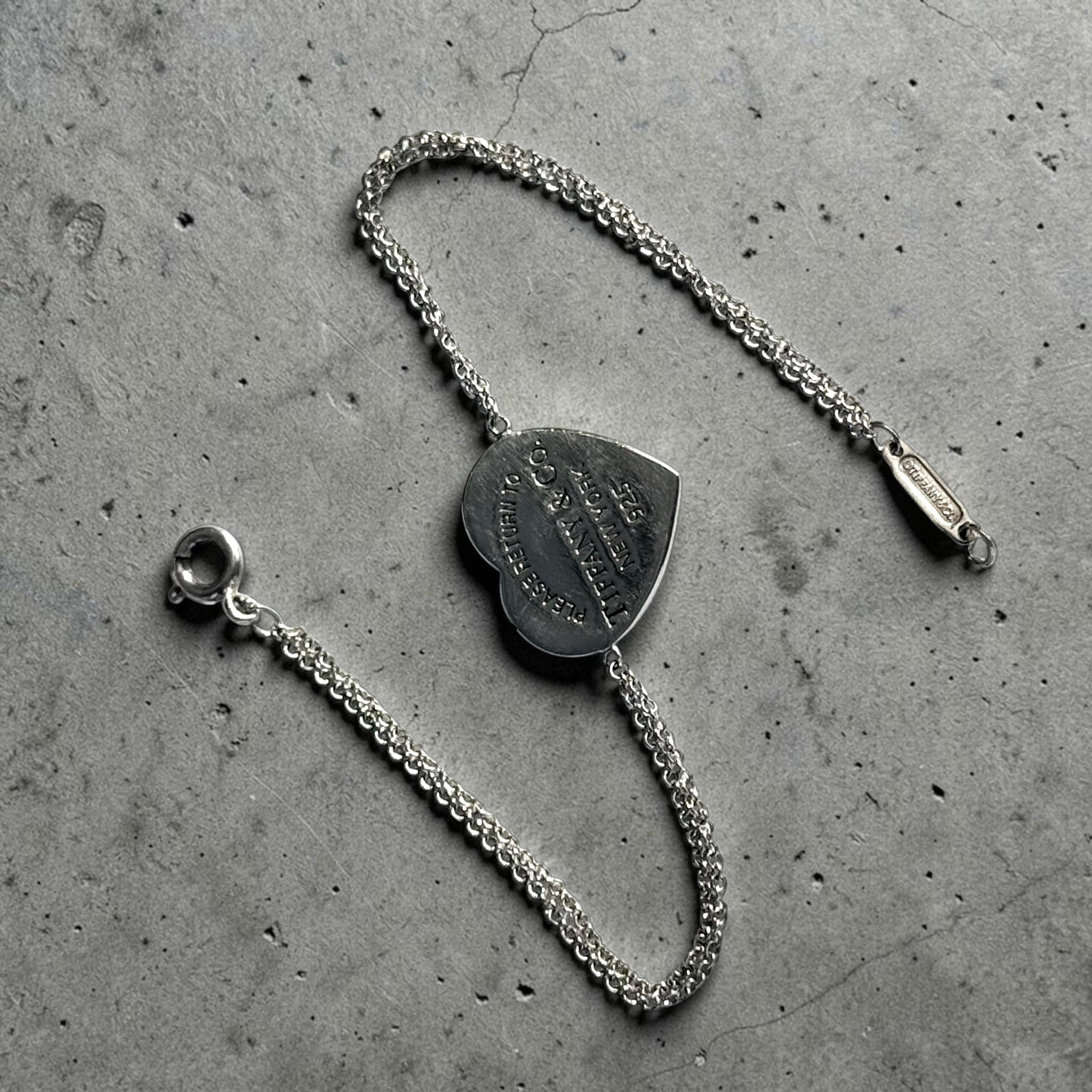 Tiffany & Co Return To Tiffany Heart Double Chain 7" Bracelet 925