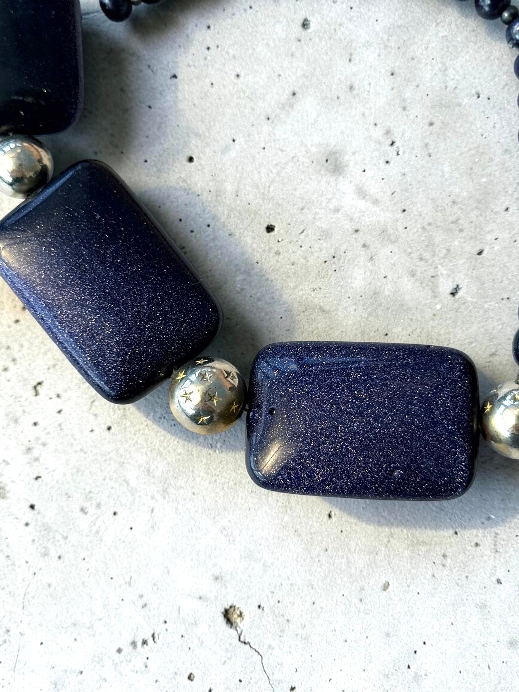 Vintage Lapis Lazuli French Necklace Over 576 Carats