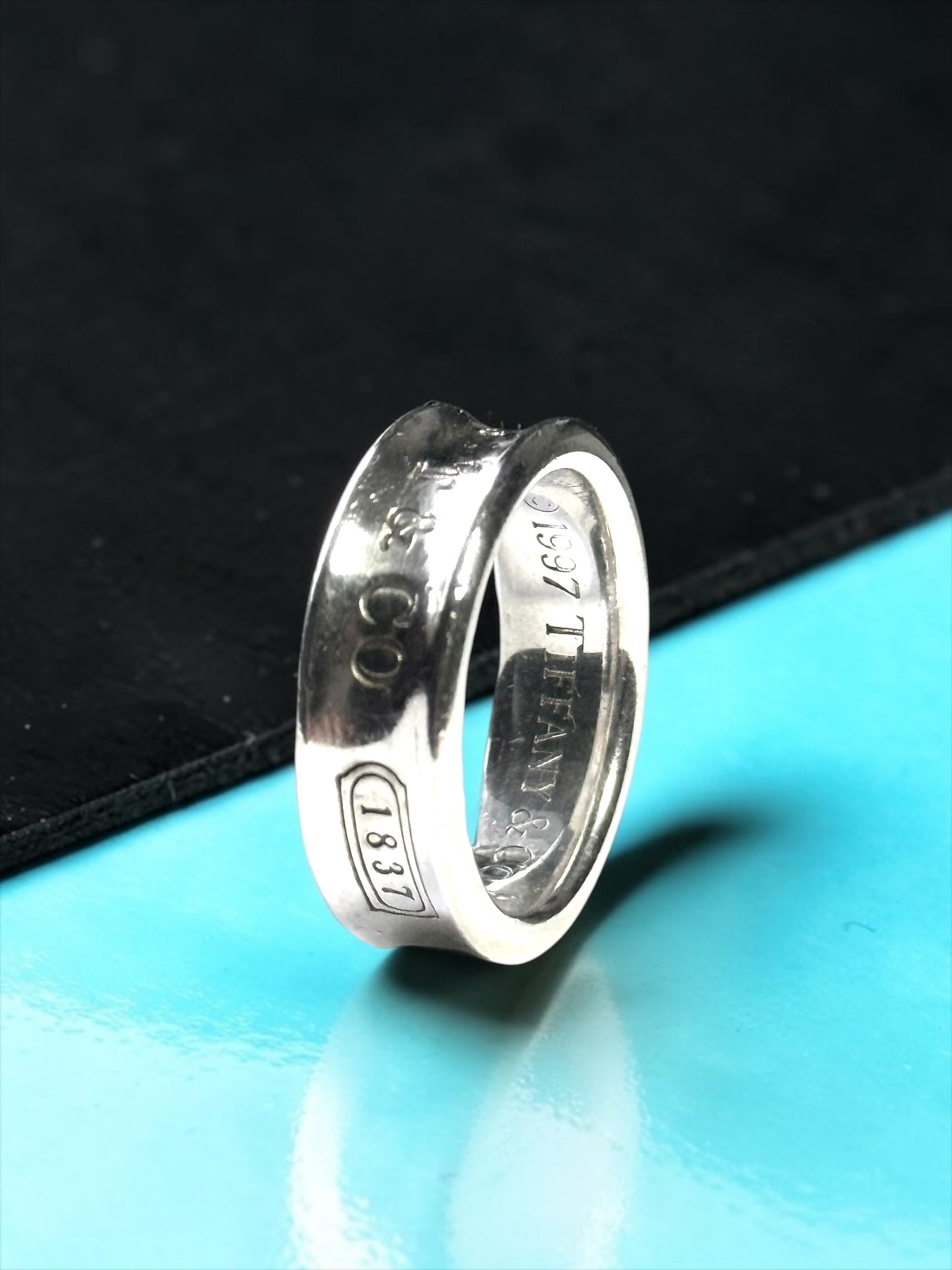 Tiffany & Co Concave Band 1837 Silver 925 Ring Size O 1/2