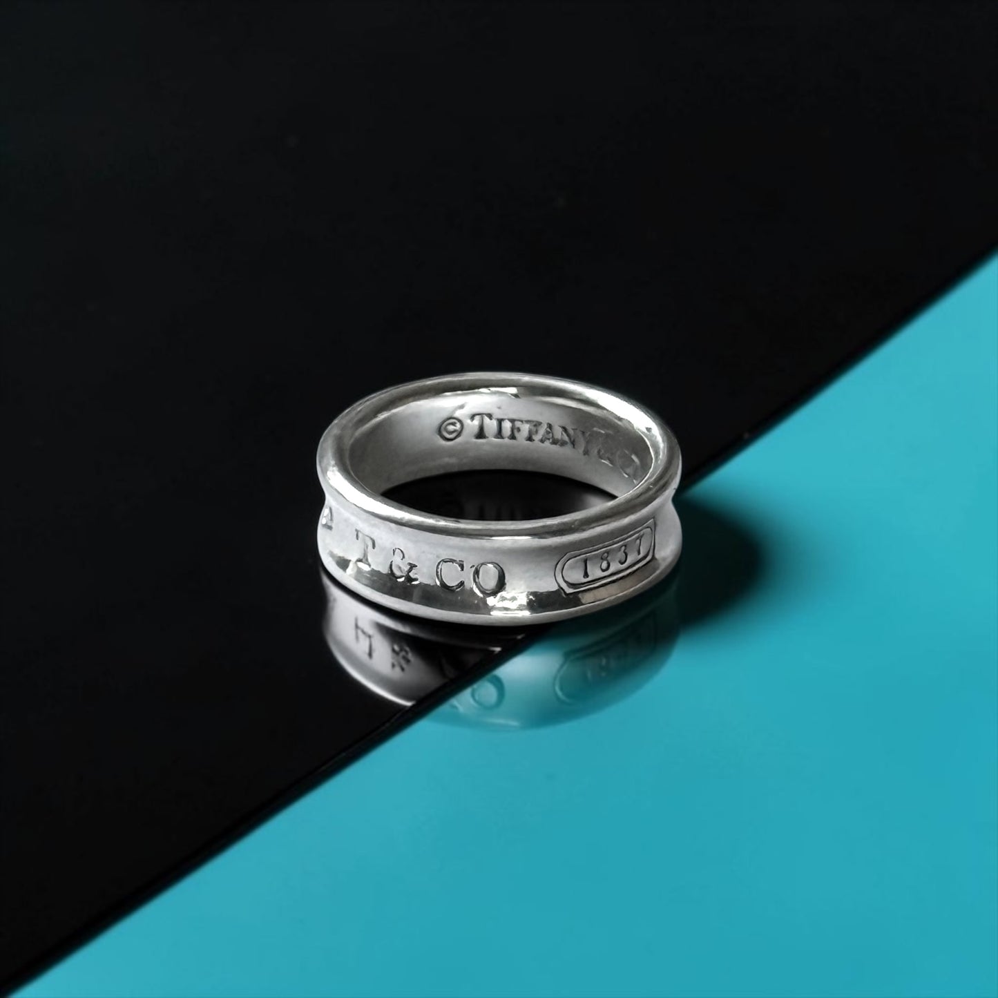 Tiffany & Co Concave Band 1837 Silver 925 Ring Size P