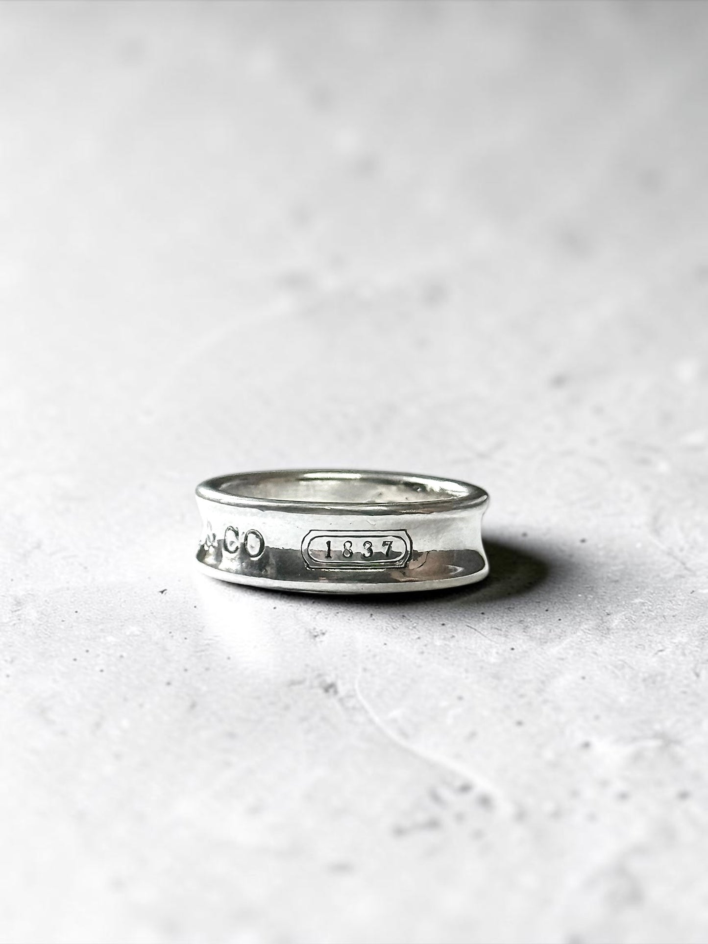 Tiffany & Co Concave Band 1837 Silver 925 Ring Size P