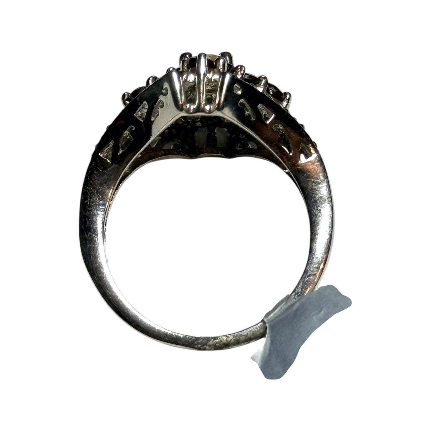 New Jelly Opal & Garnet Illusion Set Silver Ring Size N - CSC