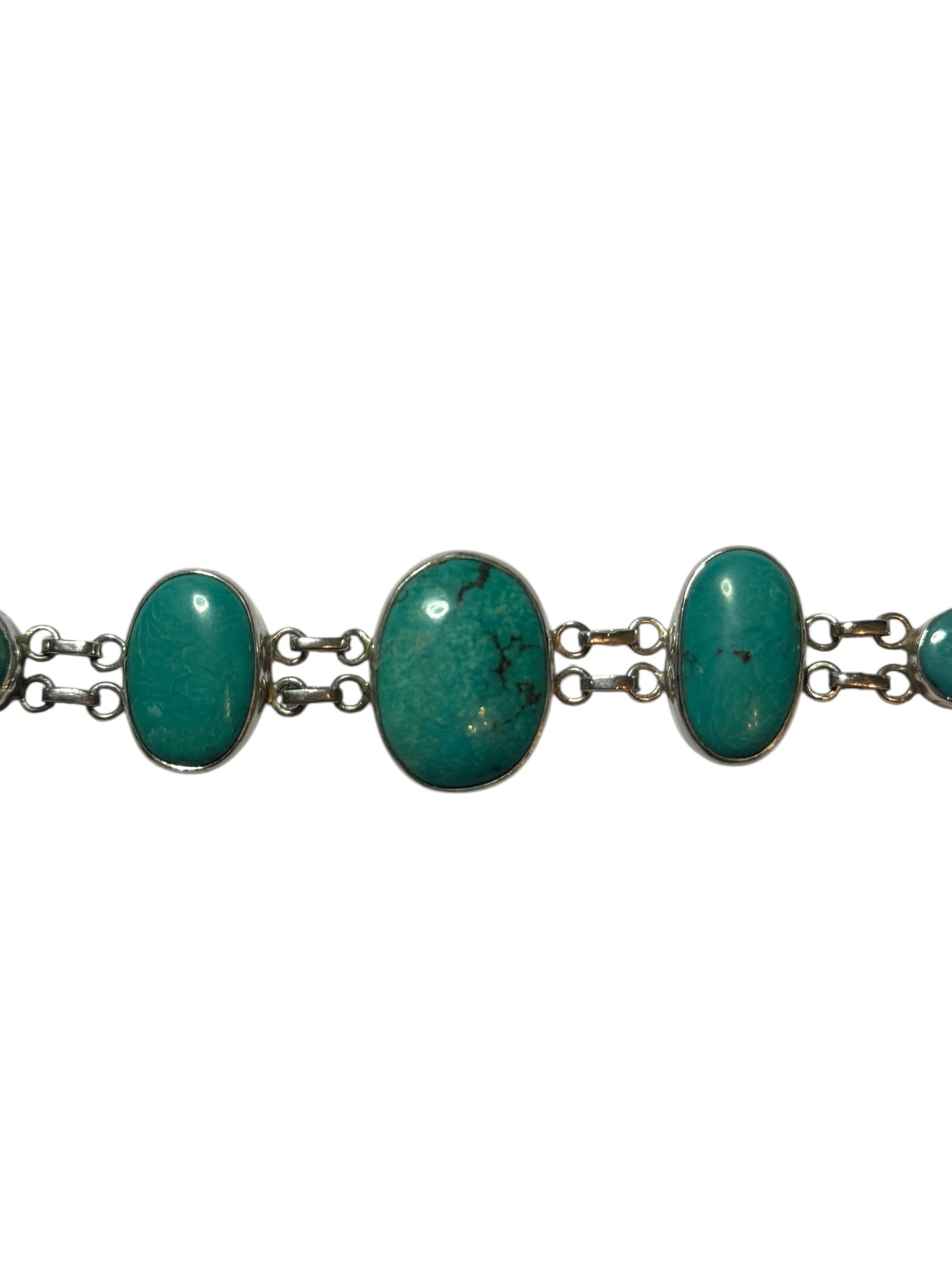 Vintage Silver And Natural Turquoise Bracelet