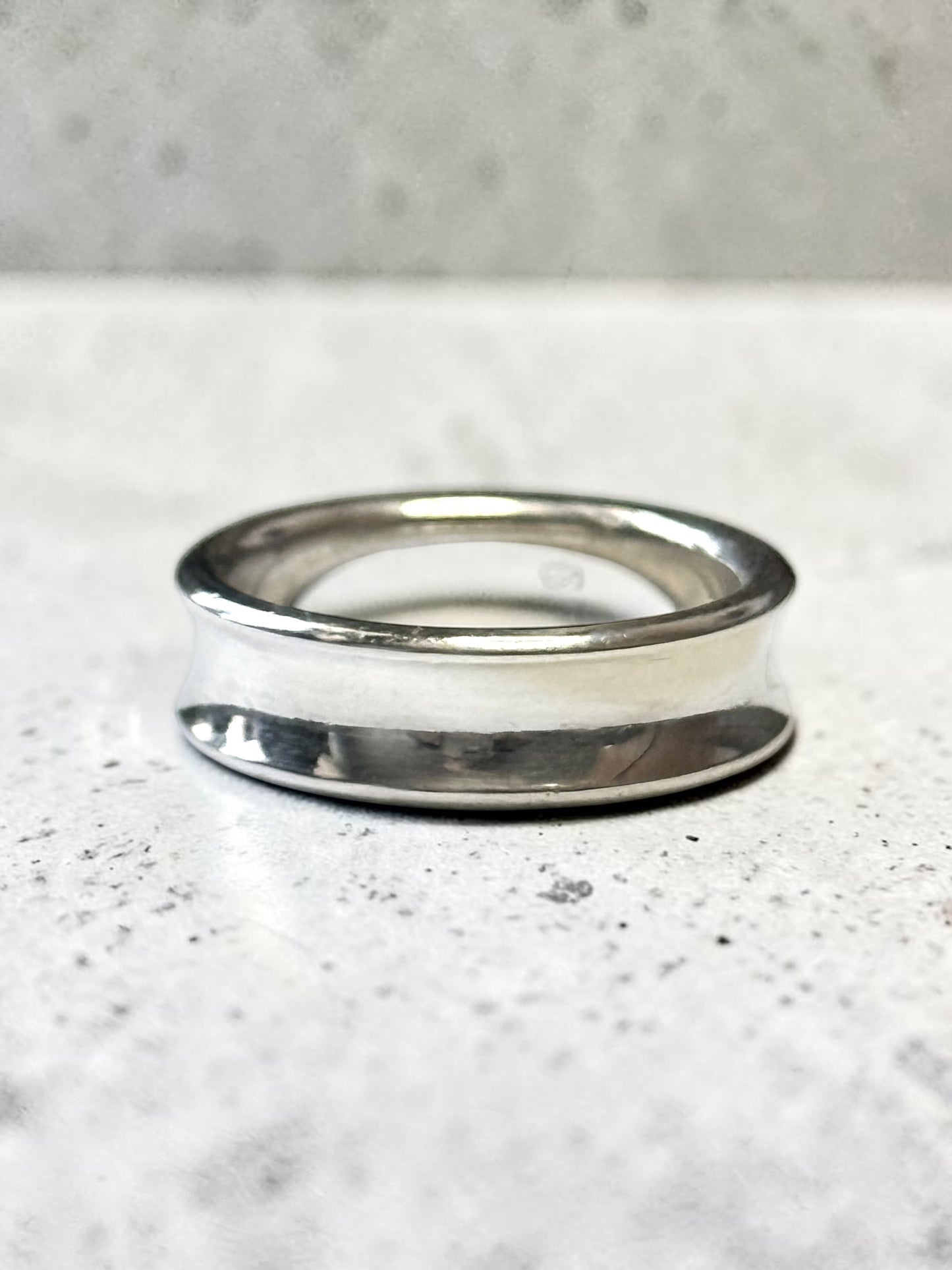 Tiffany & Co Concave Band 1837 Silver 925 Ring Size S 1/2