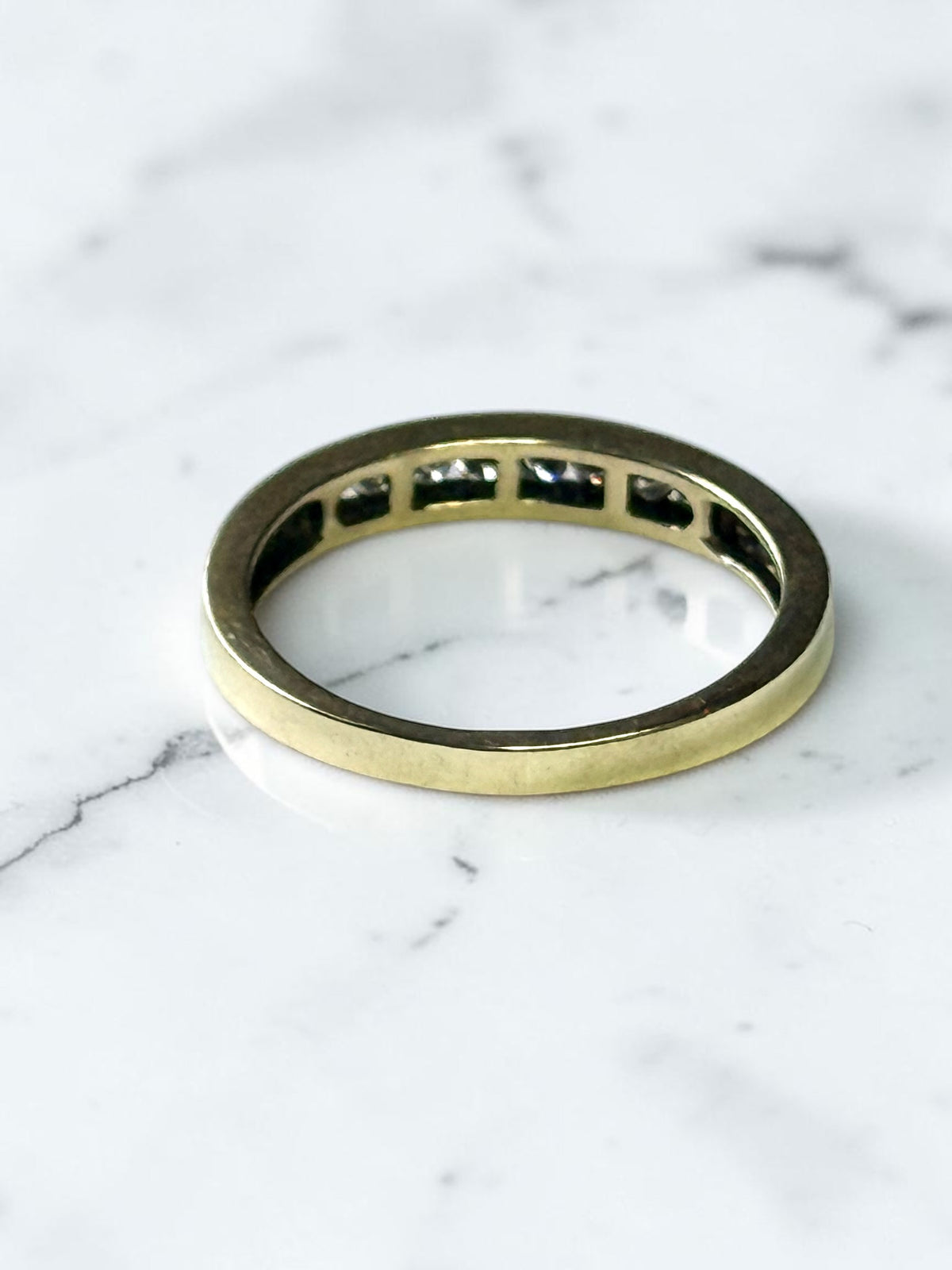 0.25ct Diamond Channel Set 9k Gold Ring Size Q 1/2