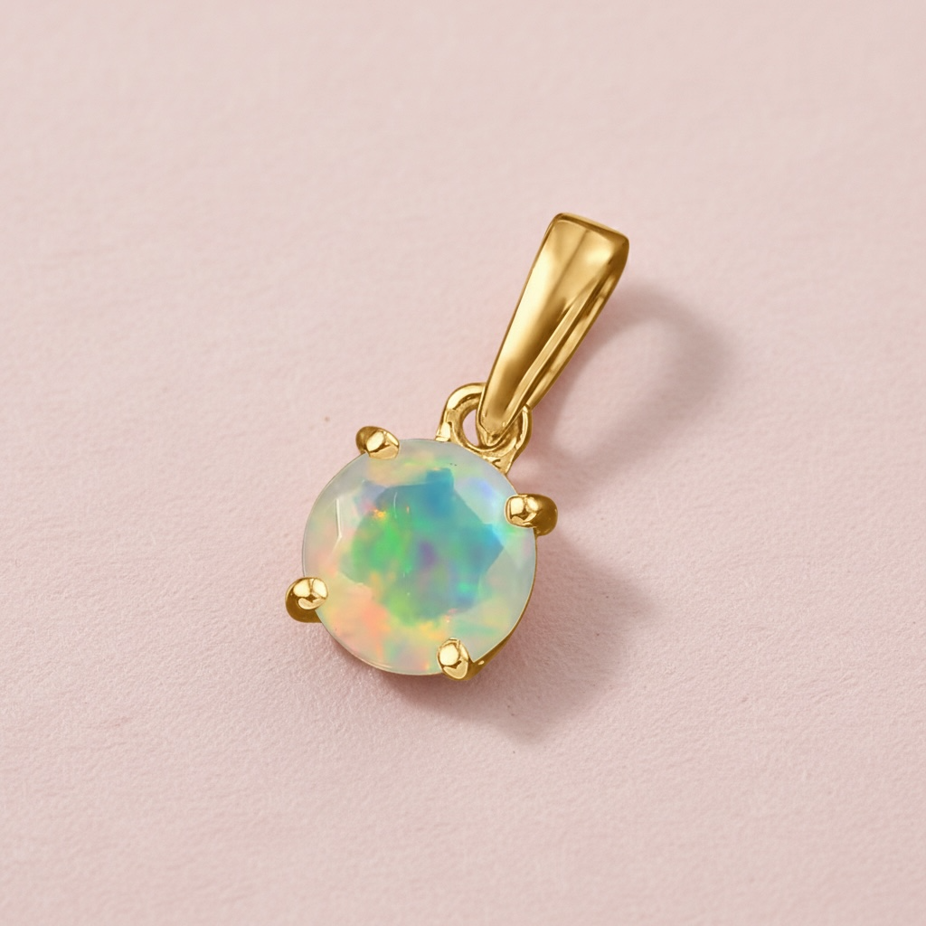 New AAA Opal 9ct Gold Pendant & 18" 9ct Gold Chain