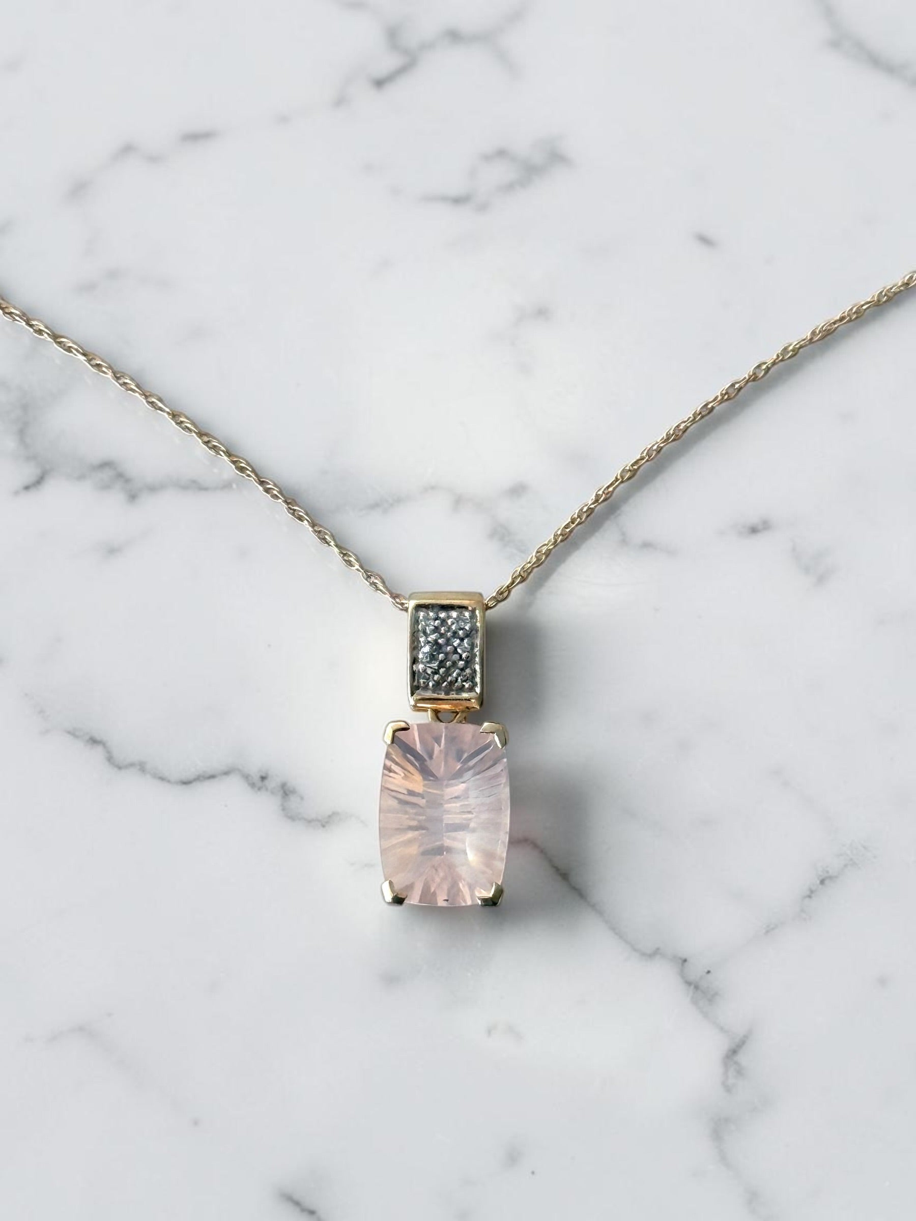 Stunning Gold Framed Diamond & Pink Spinel Pendant