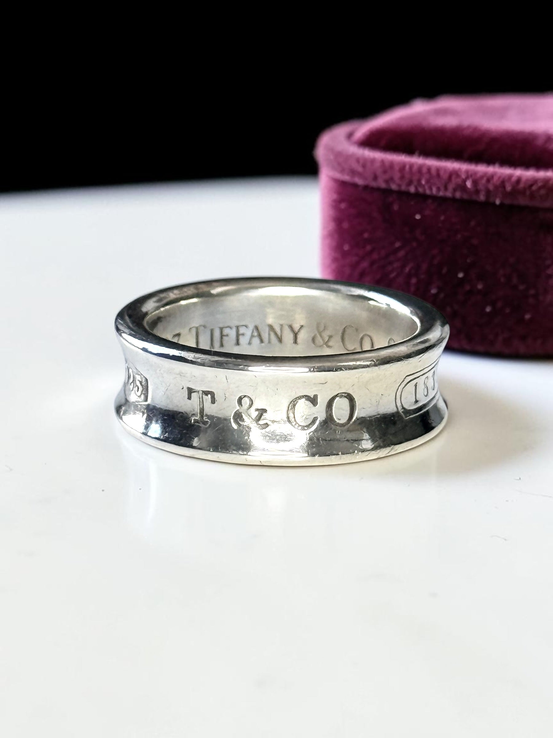 Tiffany & Co Concave Band 1837 Silver 925 Ring Size M