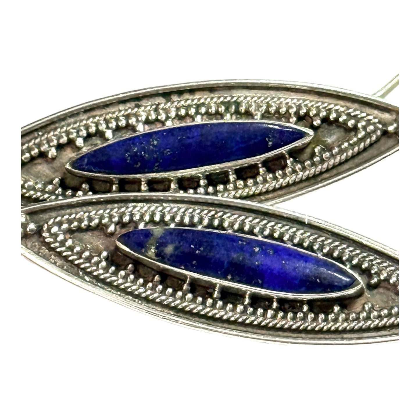 Vintage Lapis Lazuli Silver 925 Earrings