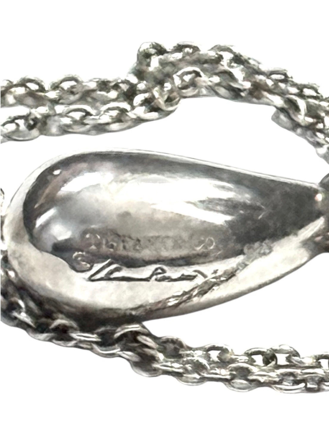 Tiffany & Co. Elsa Peretti Sterling Silver Tear Drop Pendant Necklace