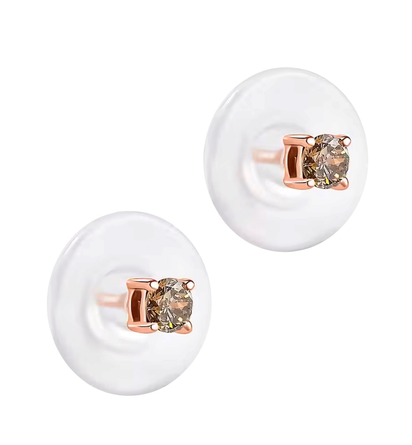 0.2ct Champagne Diamond 9K Rose Gold Earring Studs