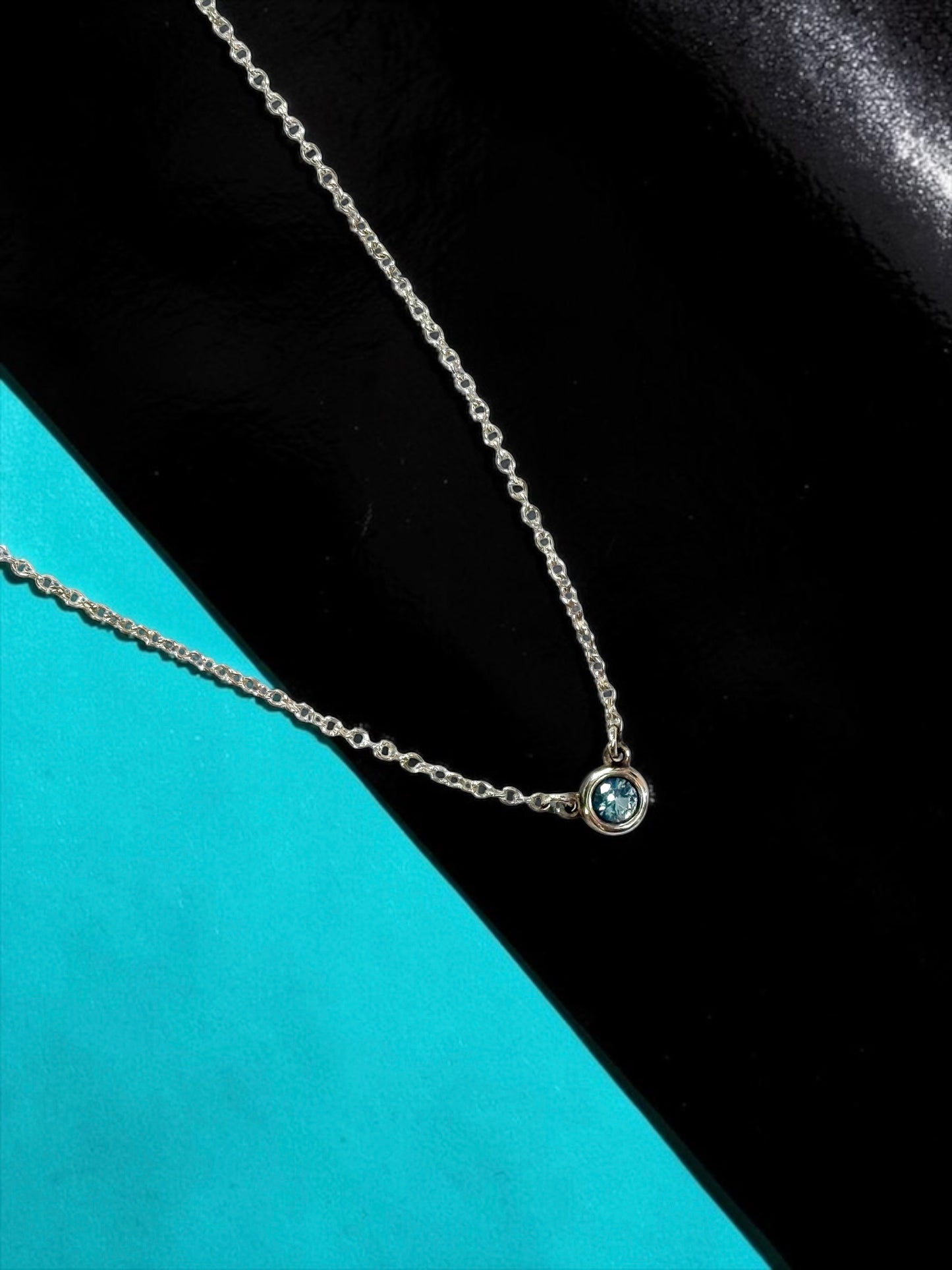 Tiffany & Co Colour By The Yard Aquamarine Necklace RRP £670
