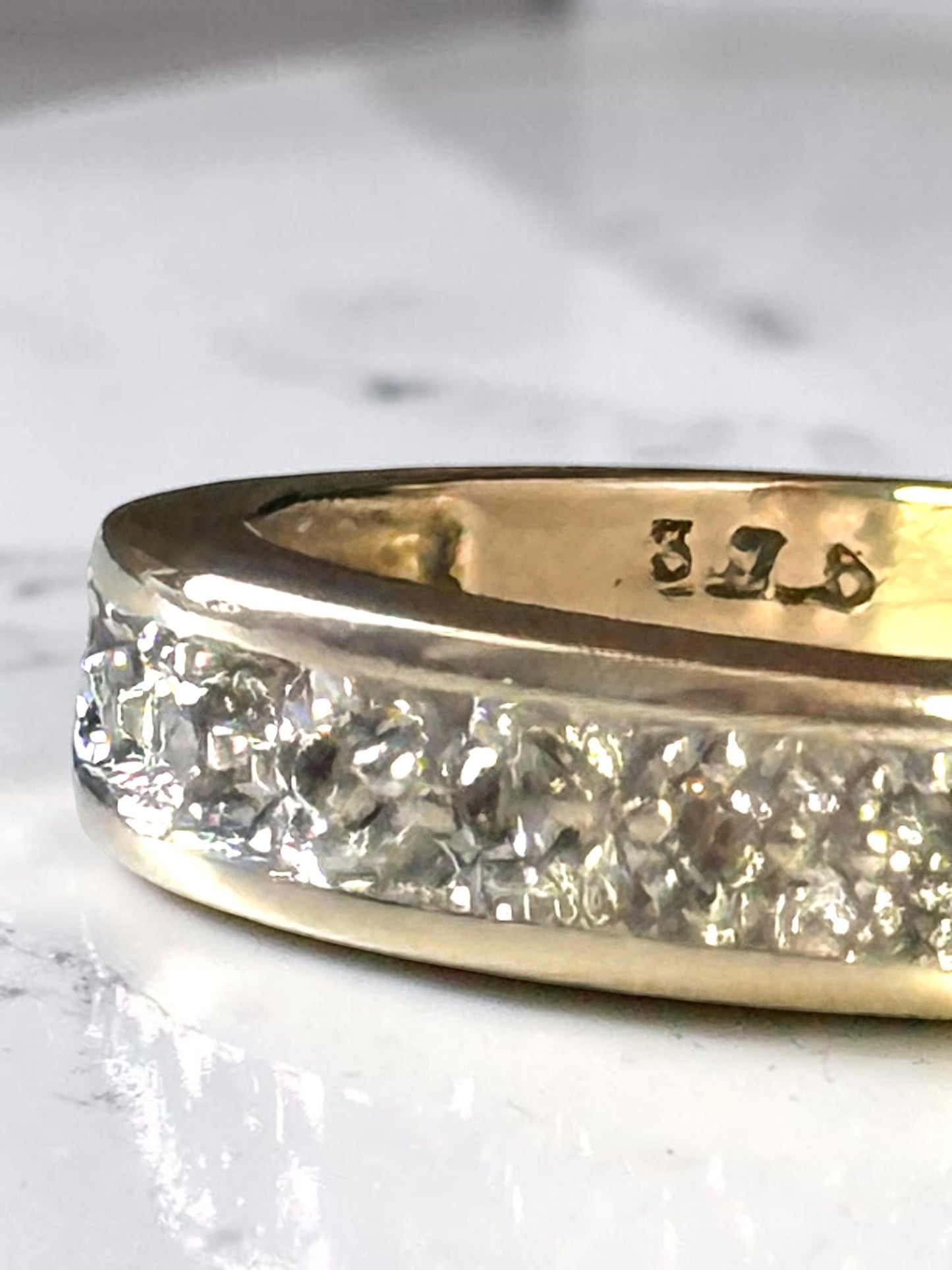 11 Diamond 9k Gold Vintage Staking Ring Size K 1/2