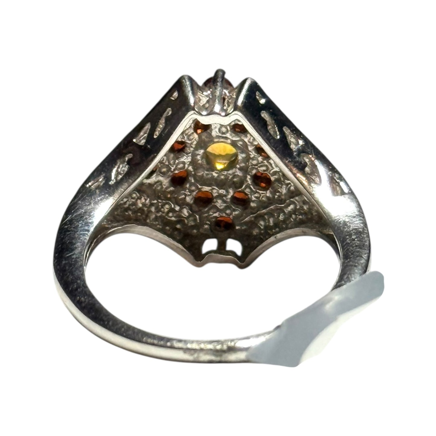 New Jelly Opal & Garnet Illusion Set Silver Ring Size N - CSC
