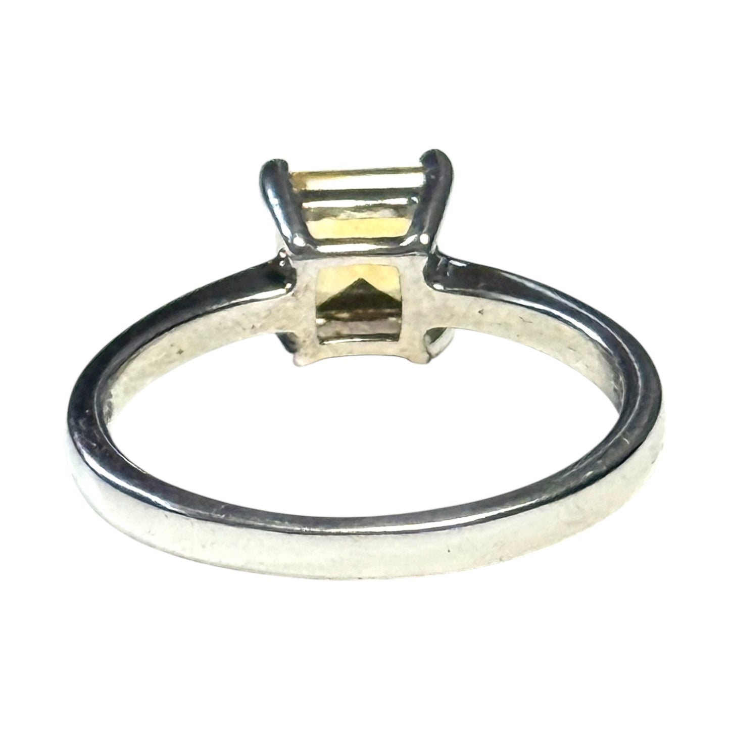 Citrine Ring in Rhodium Overlay Sterling Silver 1.24 Ct CSC