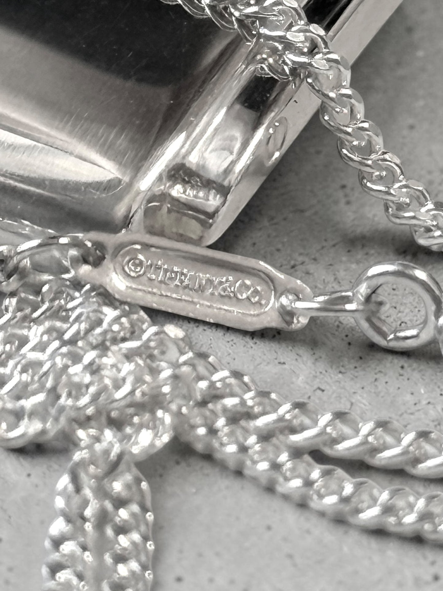 Vintage Tiffany & Co Unisex Metropolis Silver Pendant & 20" Chain