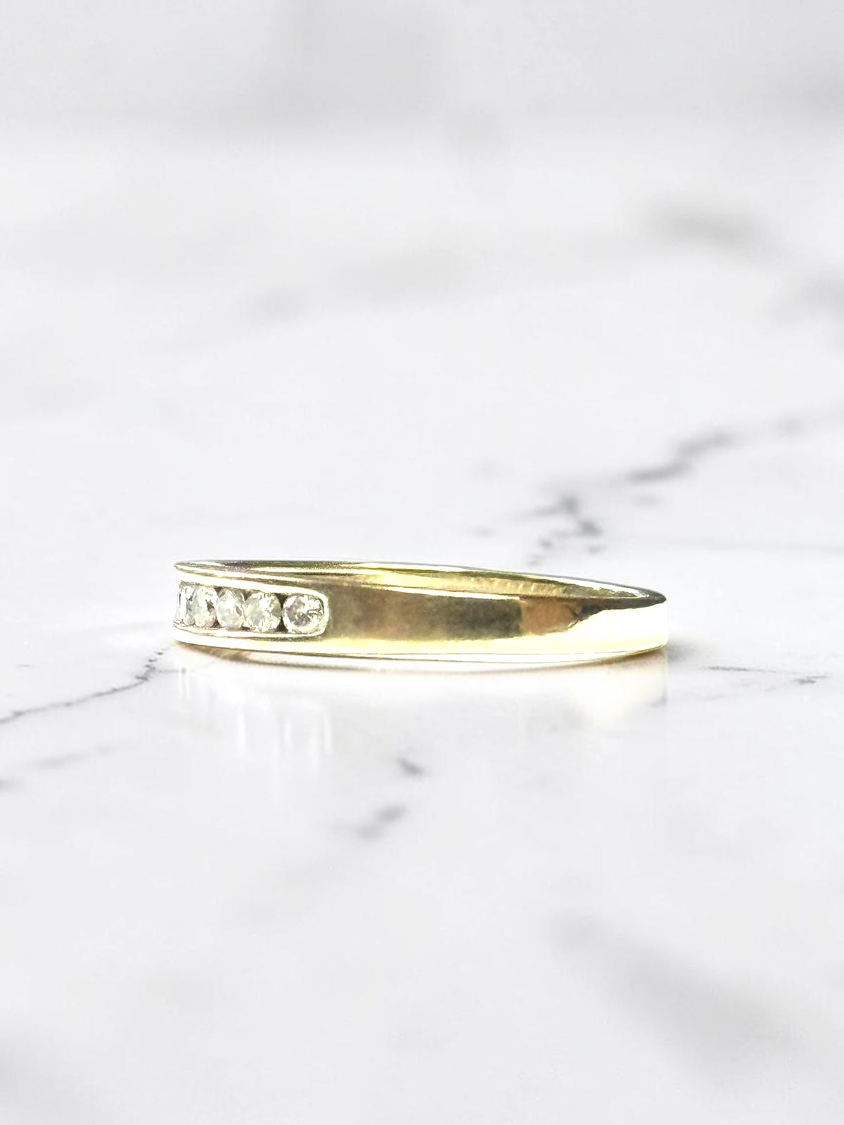 0.25ct Diamond Channel Set 9k Gold Ring Size Q 1/2