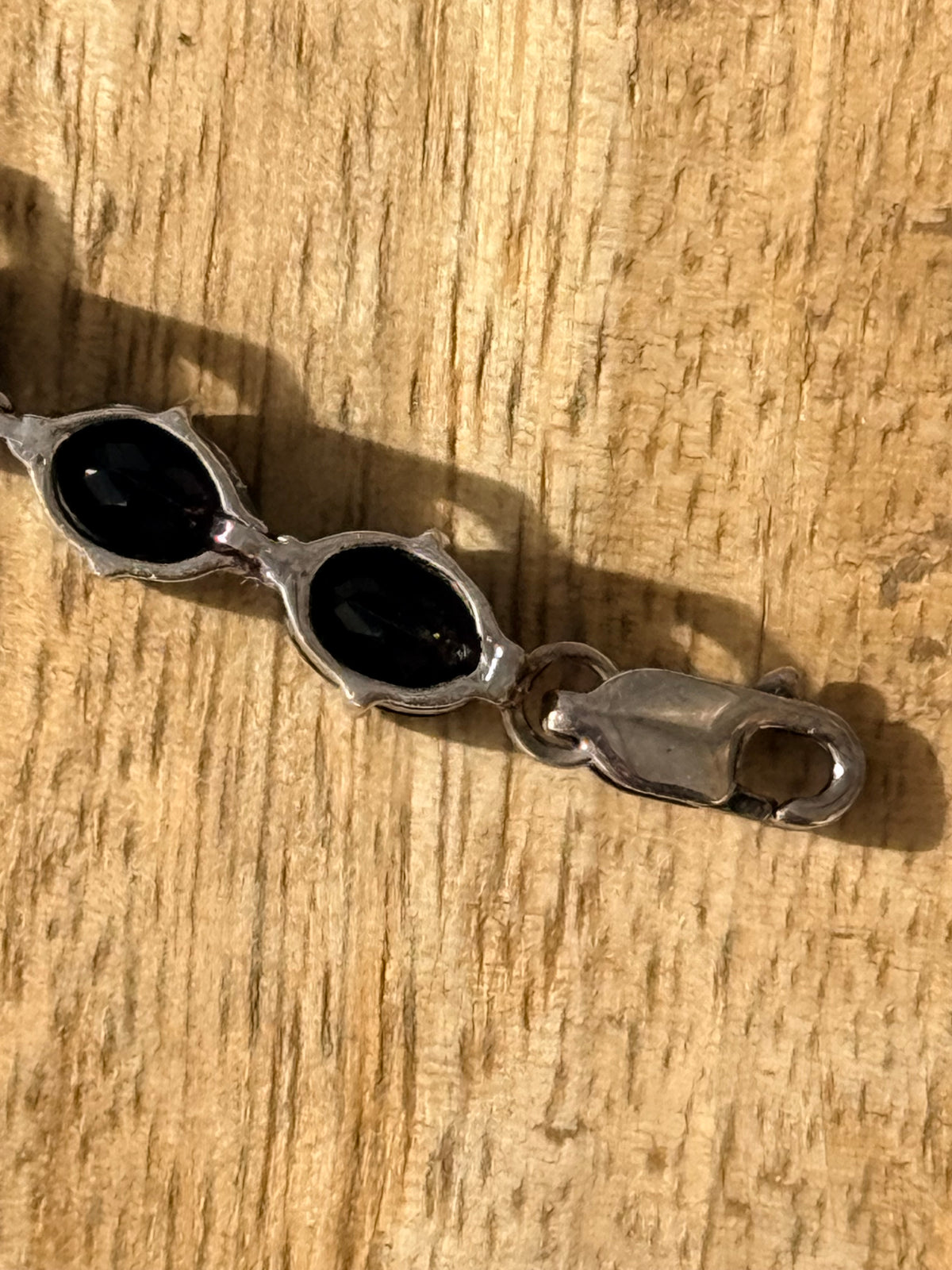 Vintage 20ct Garnet 925 Silver Bracelet 8" Hallmarked Brian Berenbut Hatton Garden
