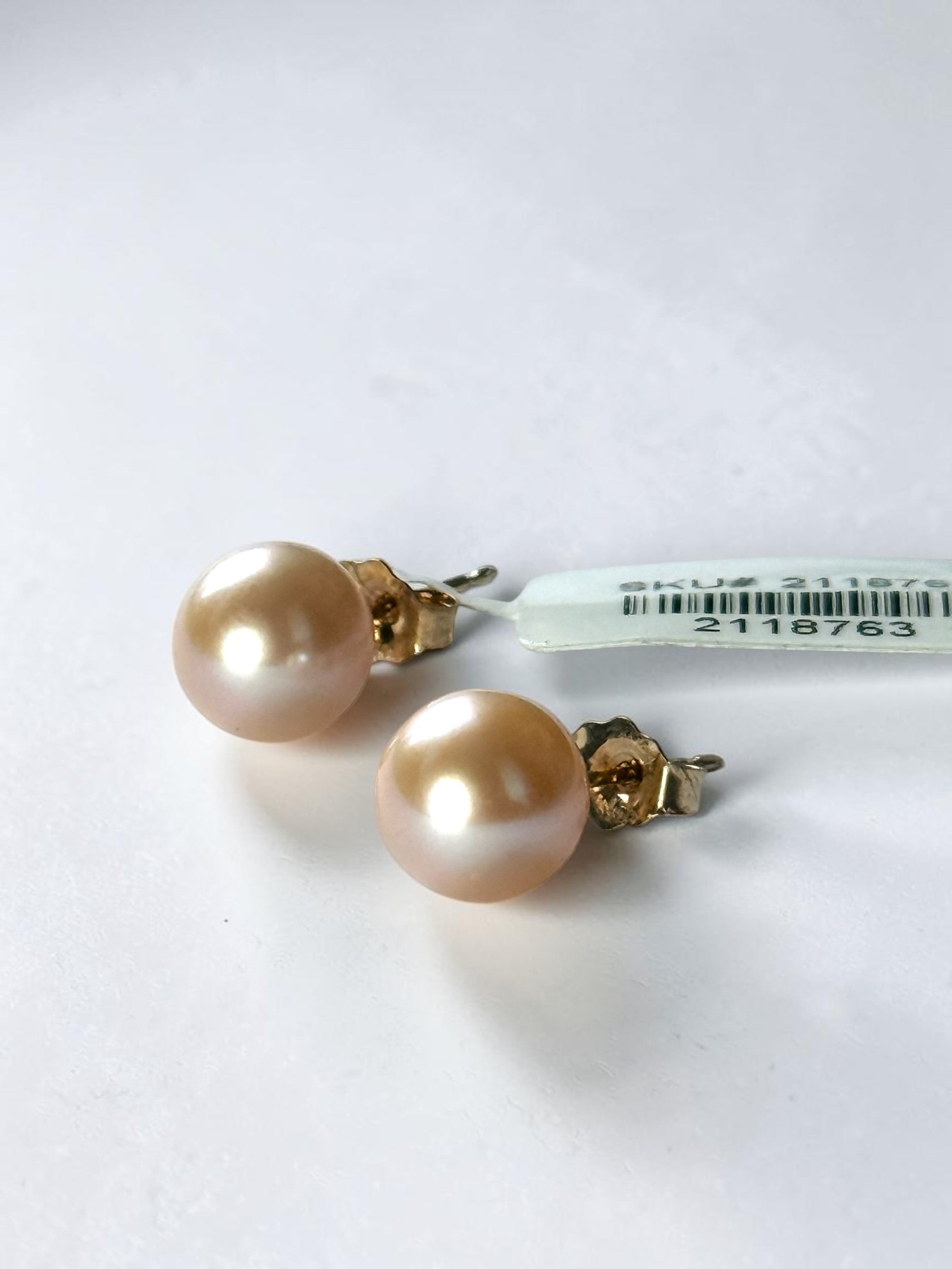 Cultured Pearl 14ct Gold Studs 7.8mm