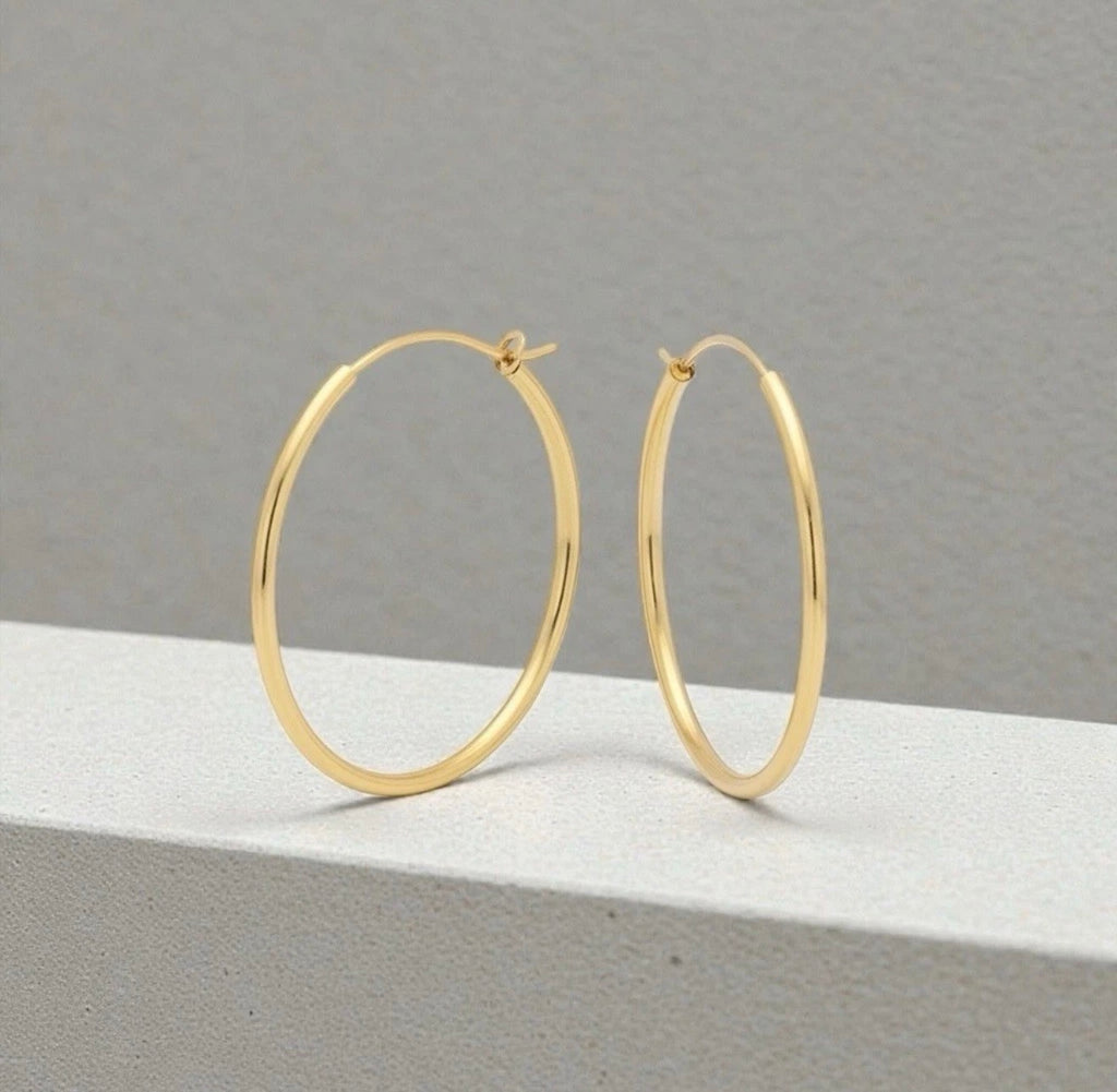 9ct Gold 20mm Hinged Hoop Earrings