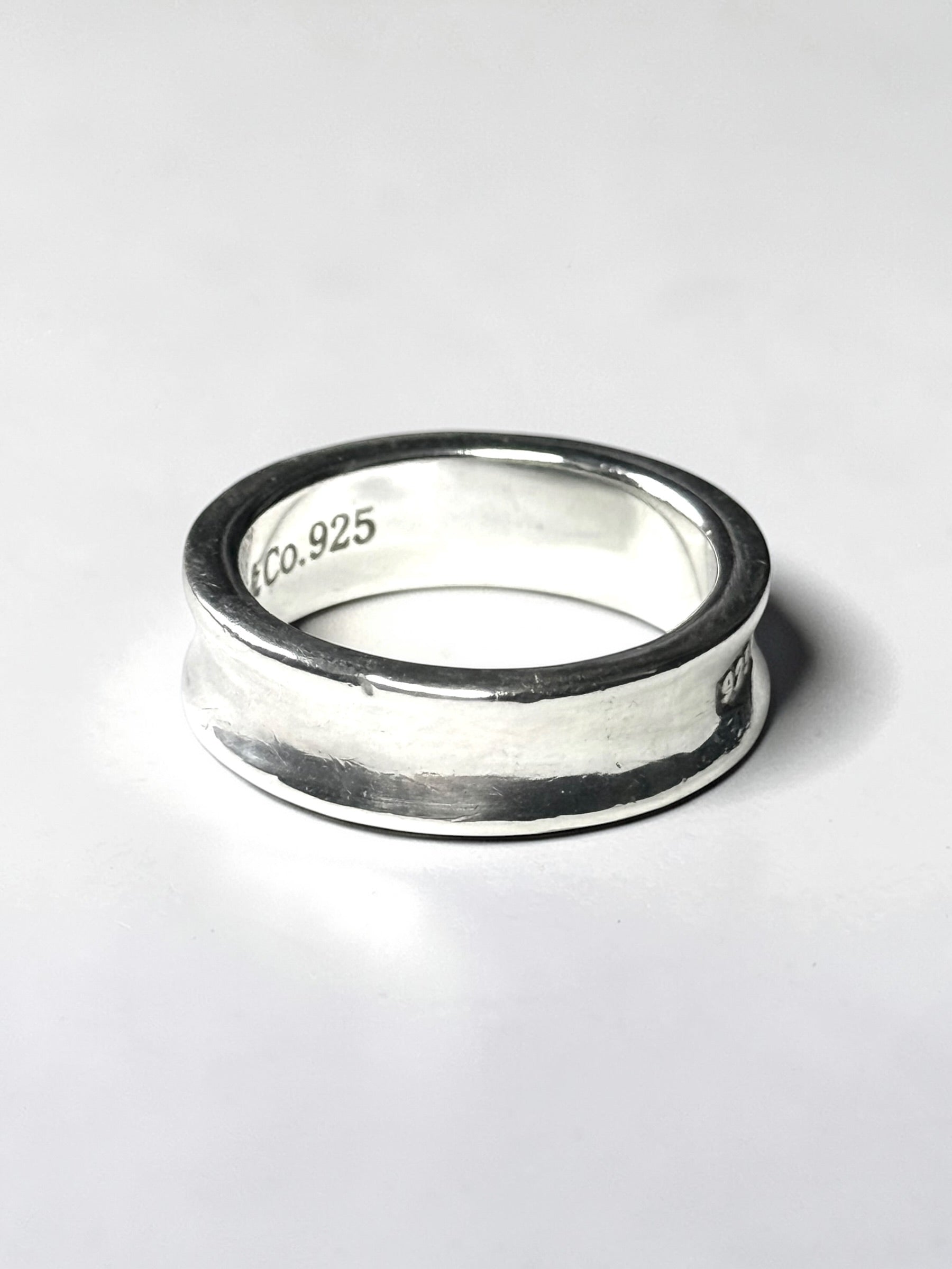 Tiffany & Co Concave Band 1837 Silver 925 Ring Size P 1/2