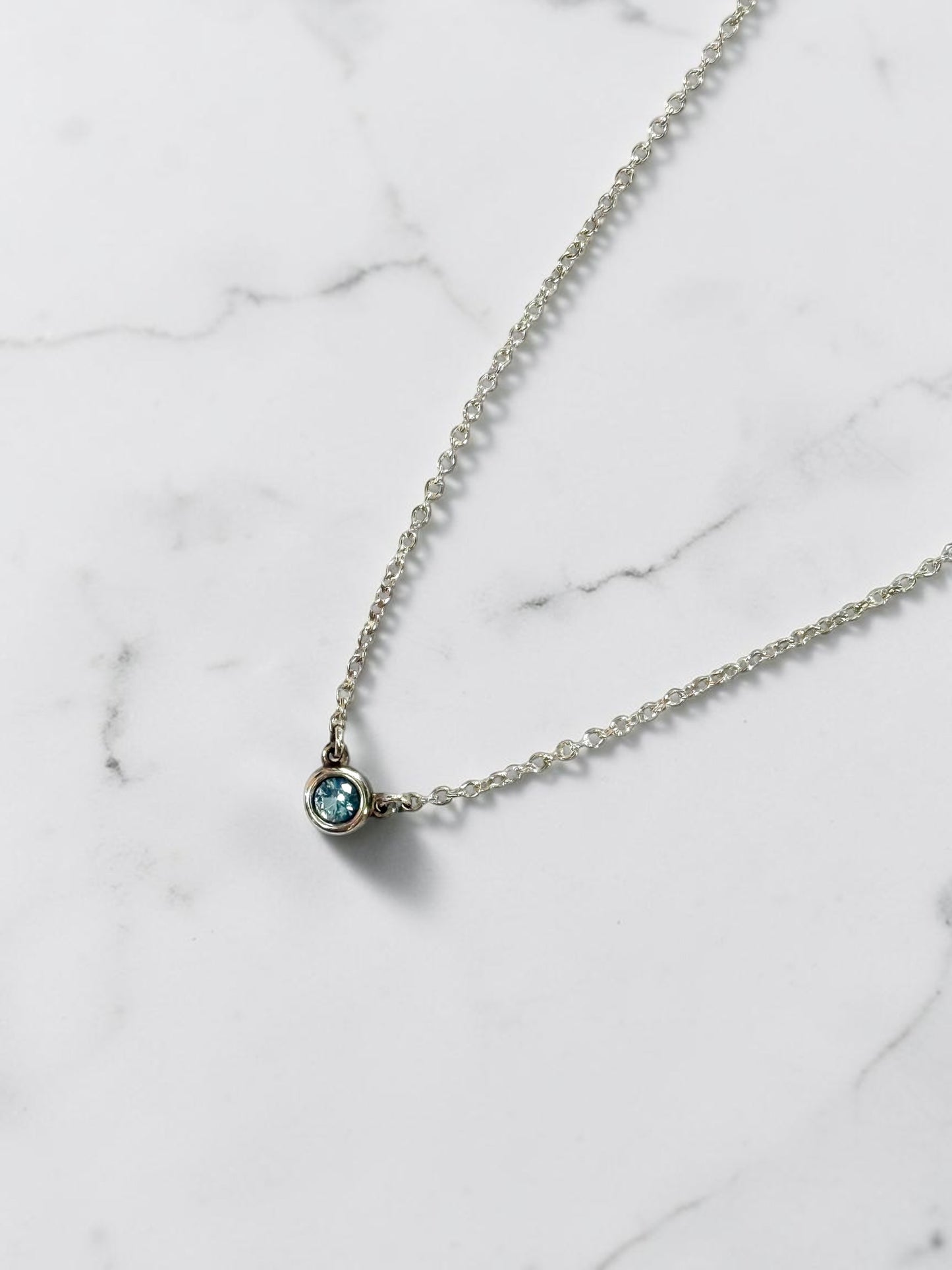 Tiffany & Co Colour By The Yard Aquamarine Necklace RRP £670