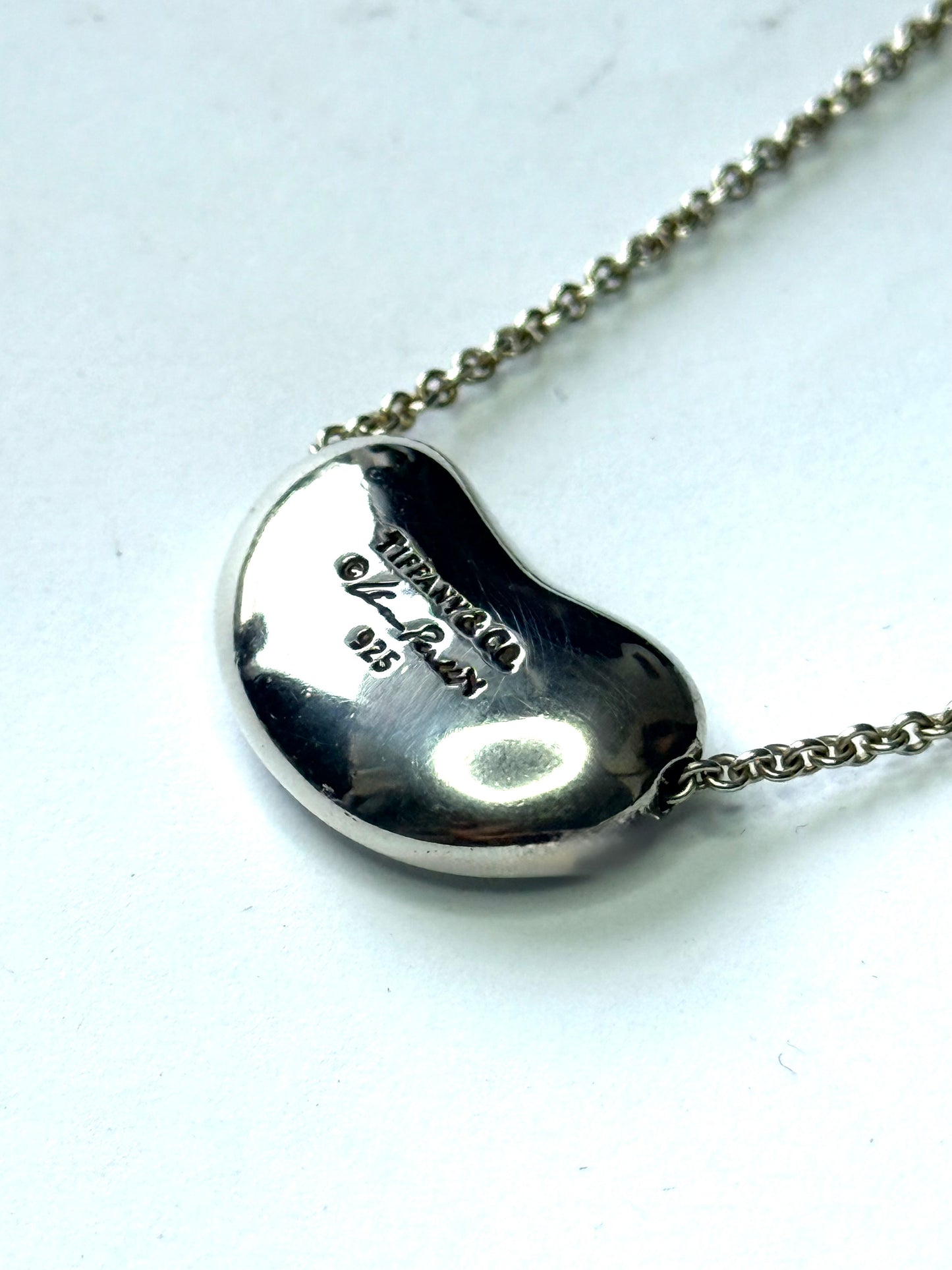 Tiffany & Co Elsa Peretti Large Bean Necklace Silver 925 Authentic