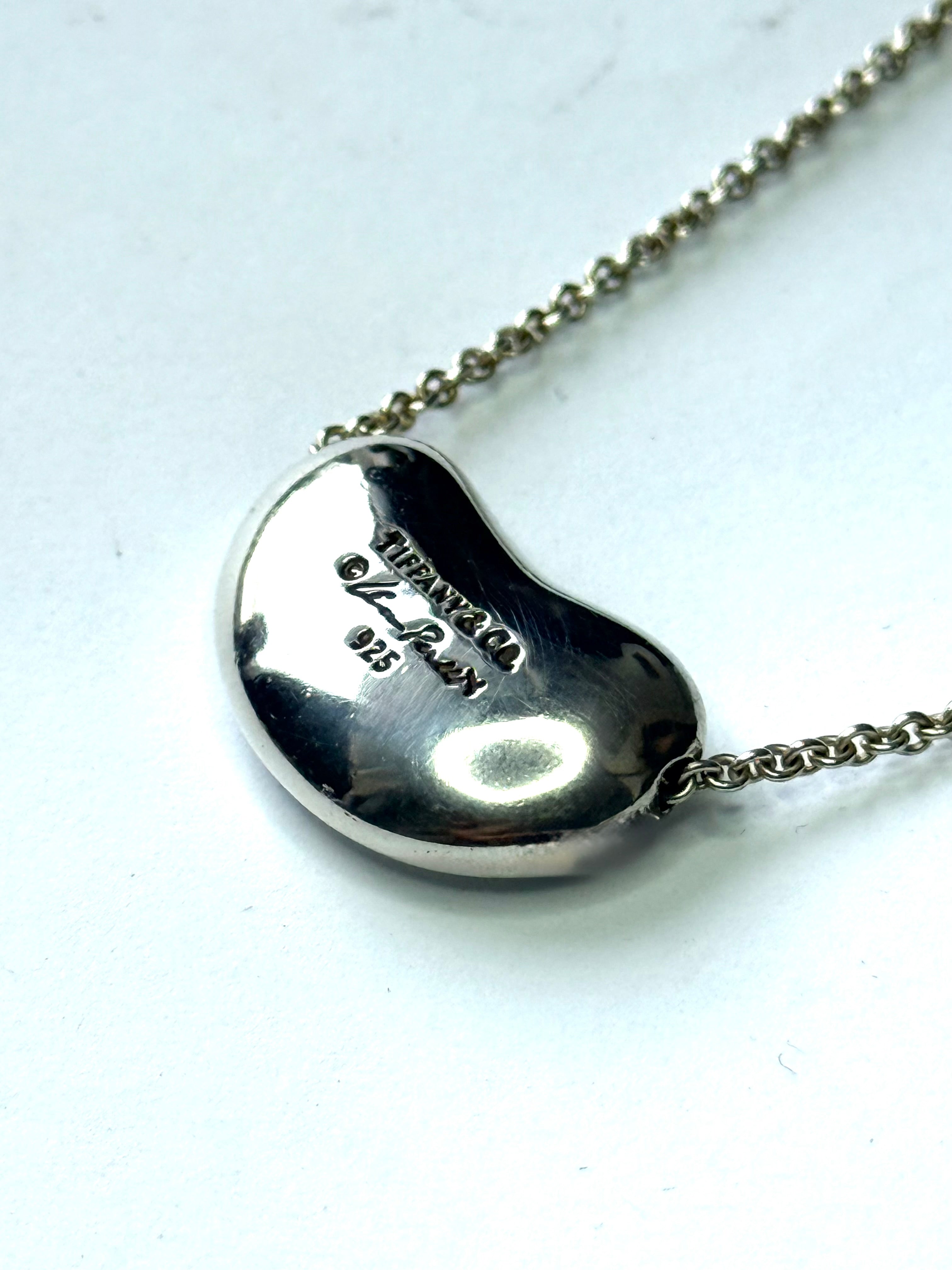 Tiffany & Co Elsa Peretti Large Bean Necklace Silver 925 Authentic